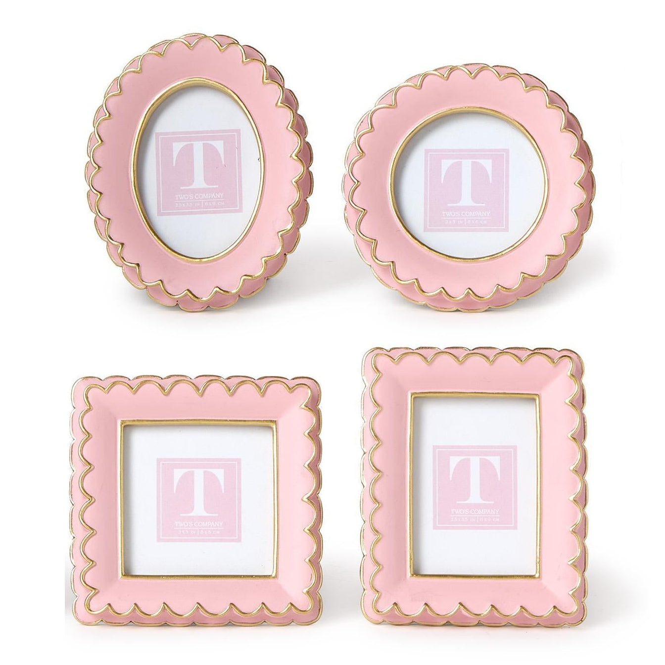 Pink Scalloped Mini Photo Frame Set of 4