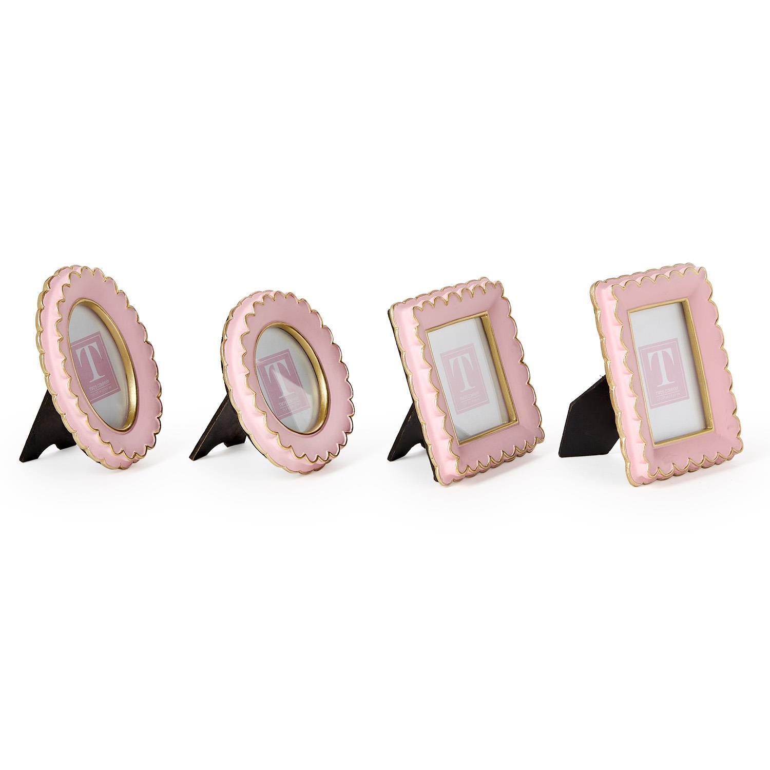 Pink Scalloped Mini Photo Frame Set of 4