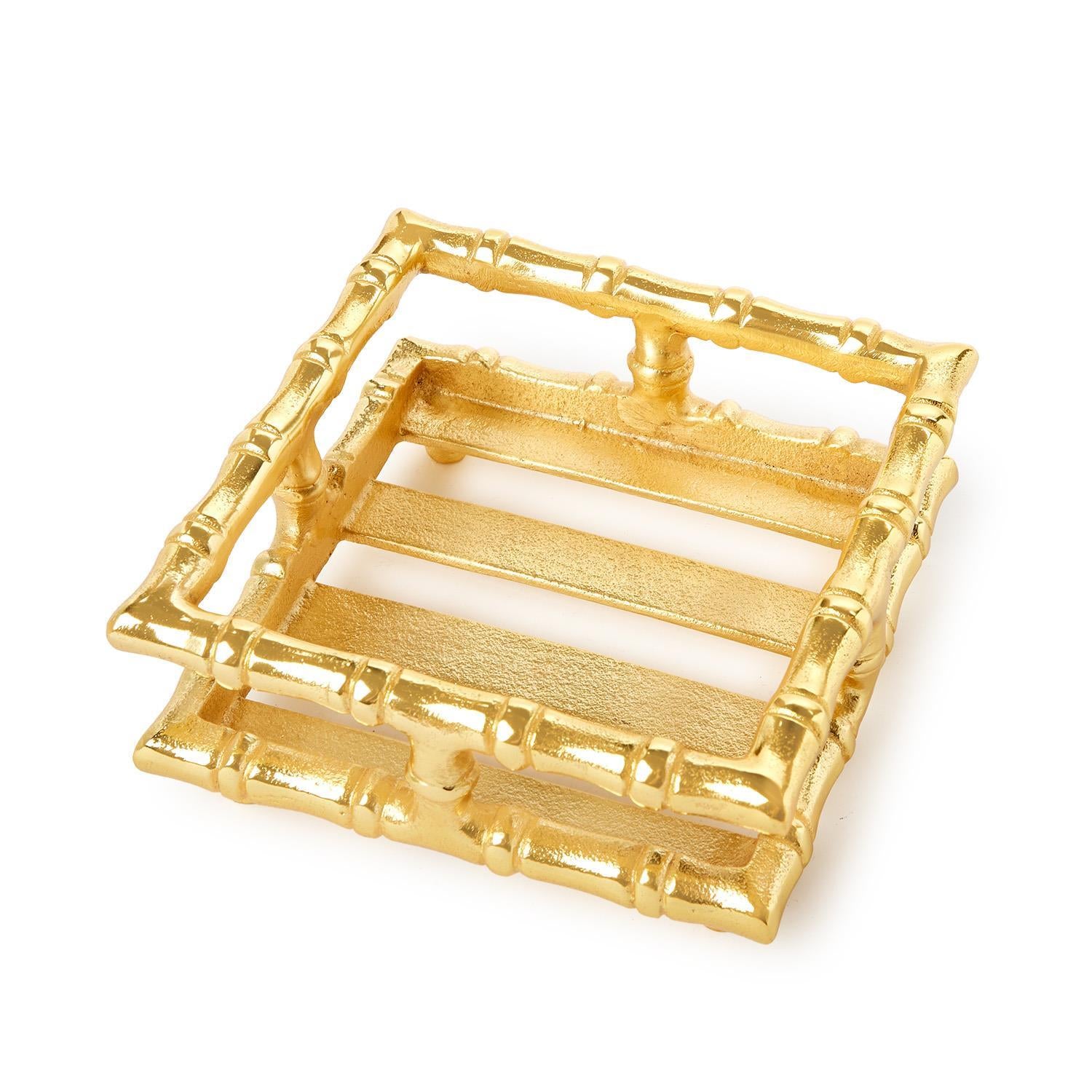 Gold Bamboo Cocktail Napkin Holder
