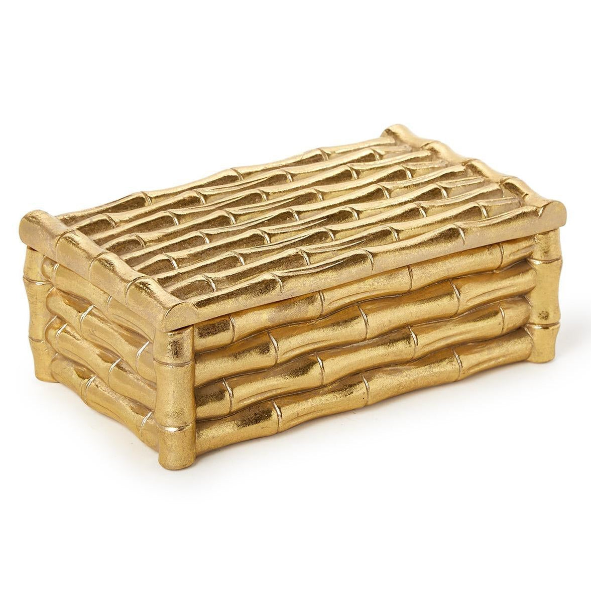 Gold Bamboo Box with Velvet Lining
