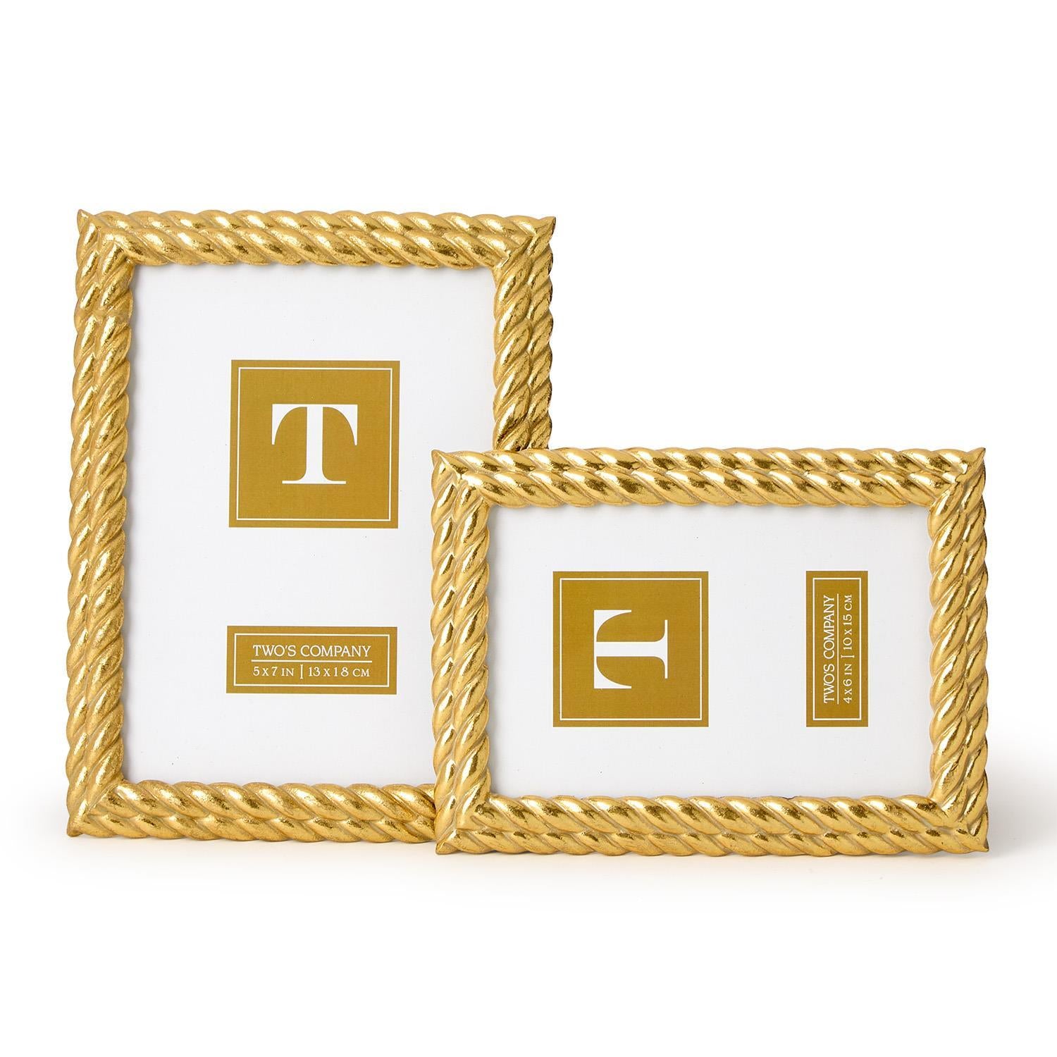 Gold Double Rope Frame Set of 2