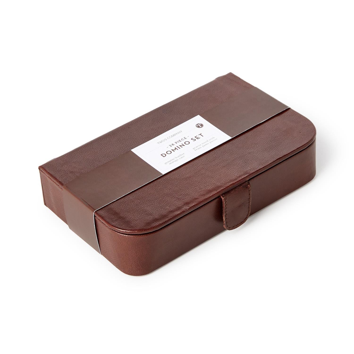 Chestnut Genuine Leather Domino Set
