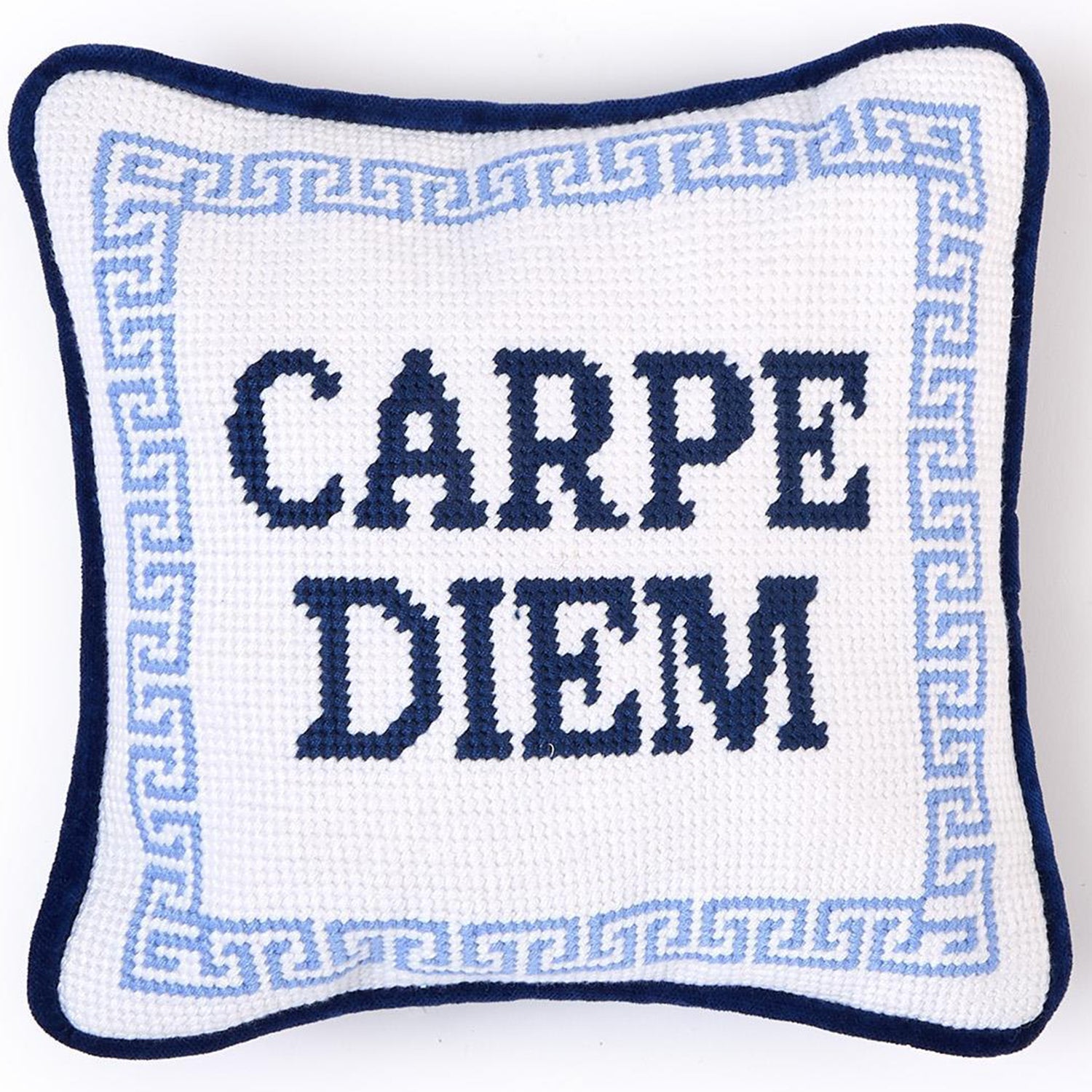 Carpe Diem Needlepoint Pillow