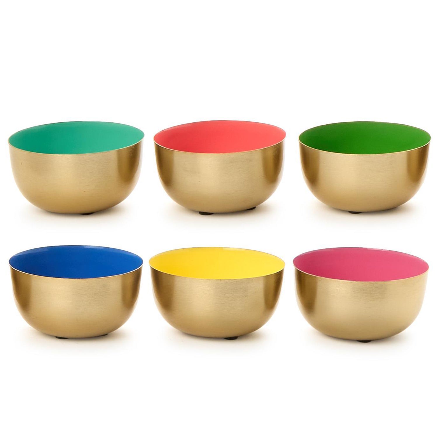 Small Metal Bowls with Enamel Set of 4