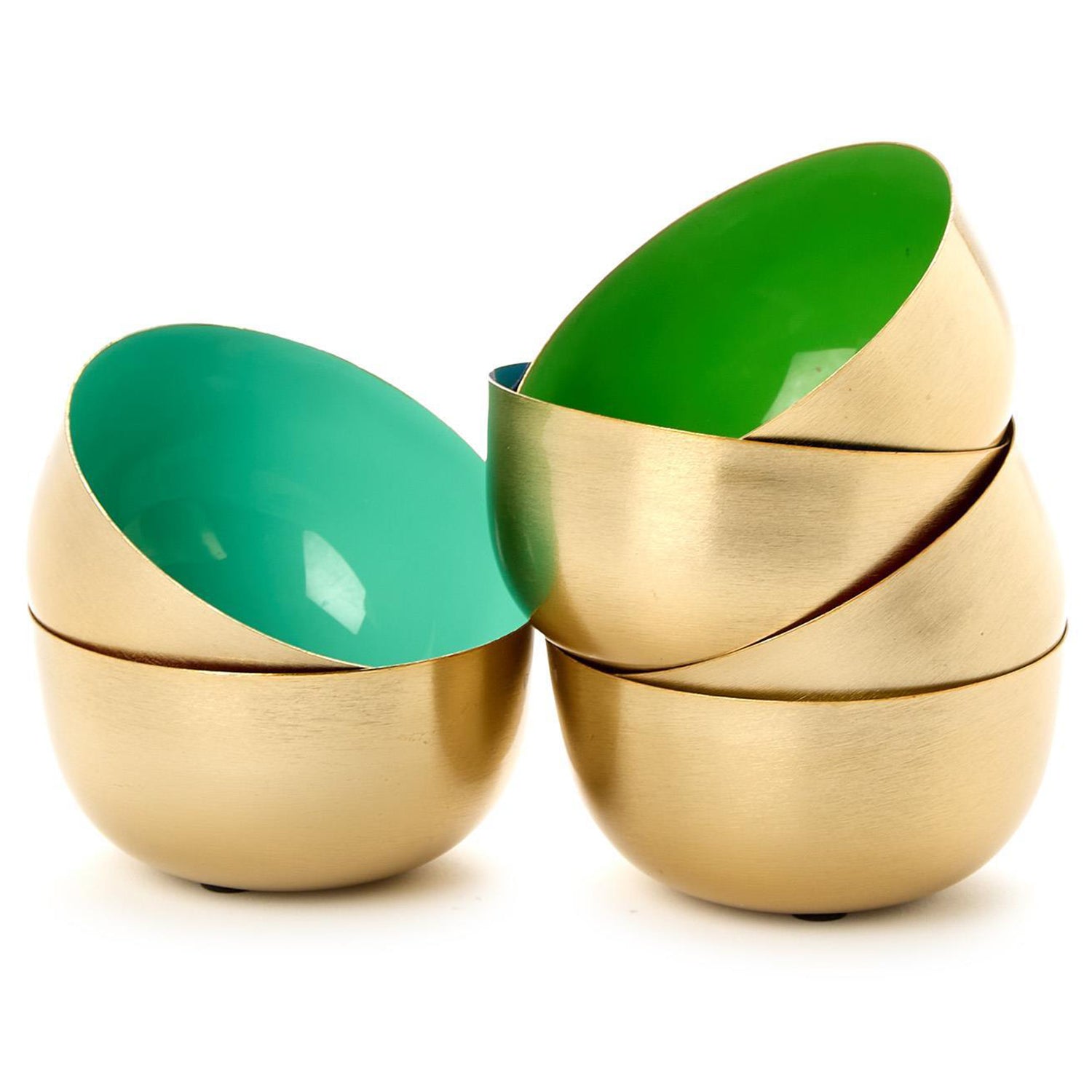 Small Metal Bowls with Enamel Set of 4