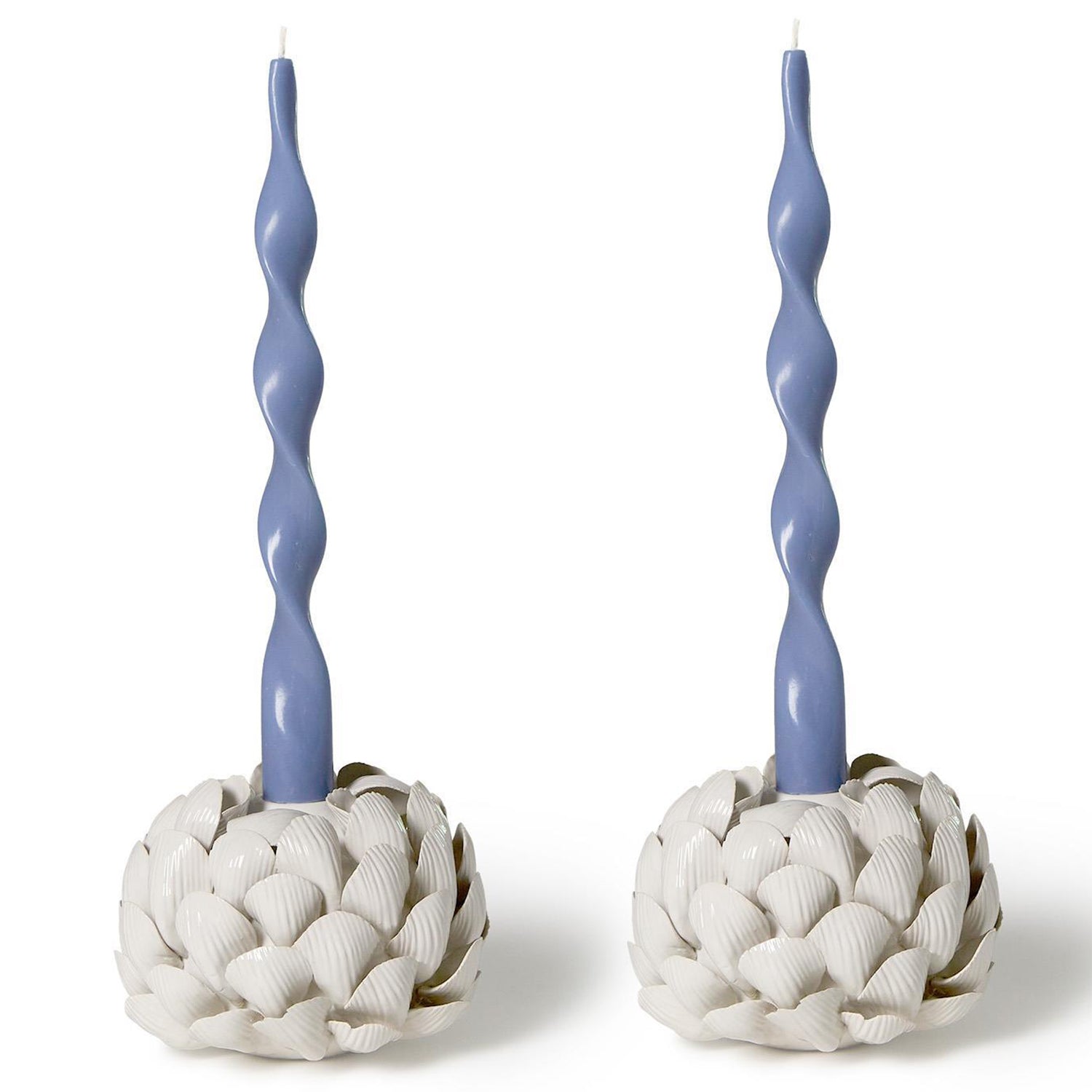 Sea Shell Bud Vases/Taper Candleholder Set of 2