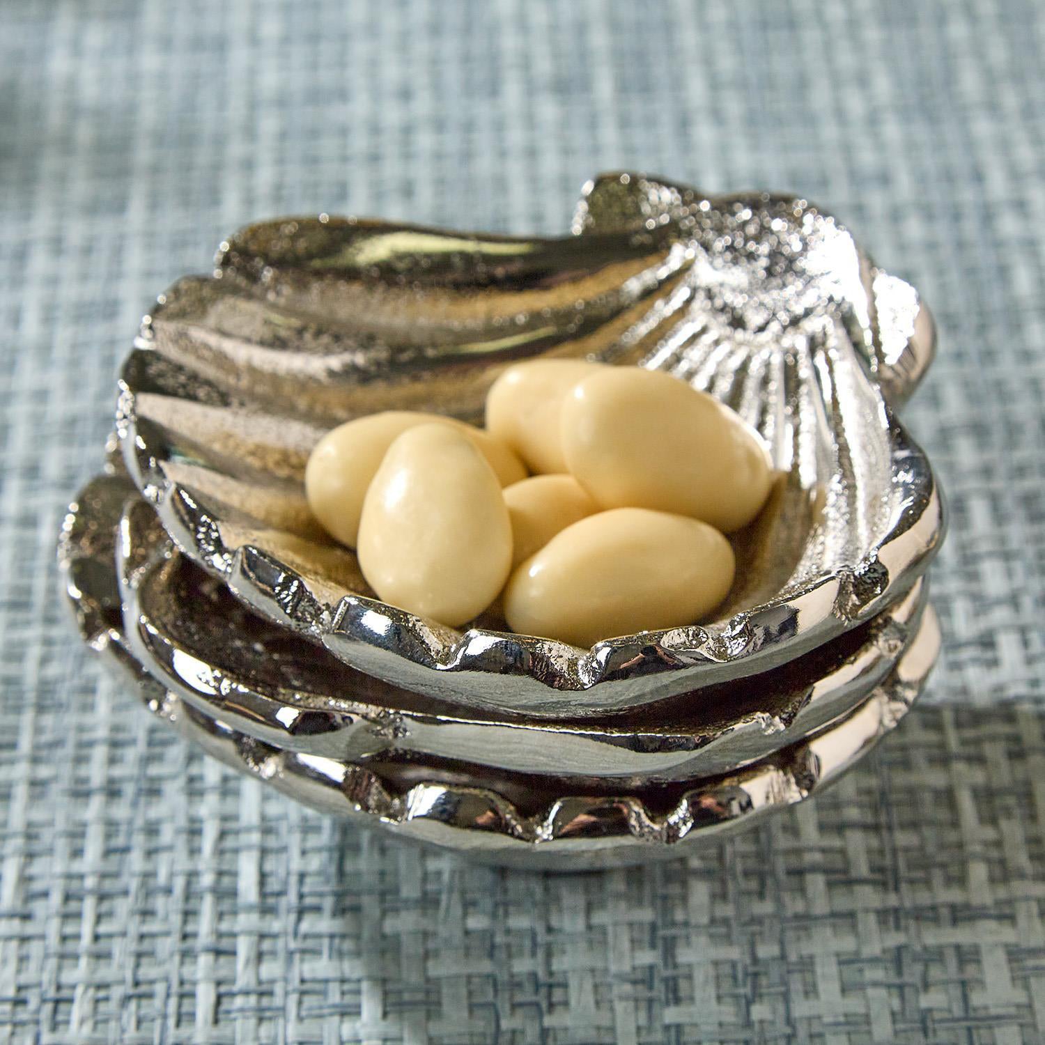 Silver Shell Tidbit Dish Set of 3