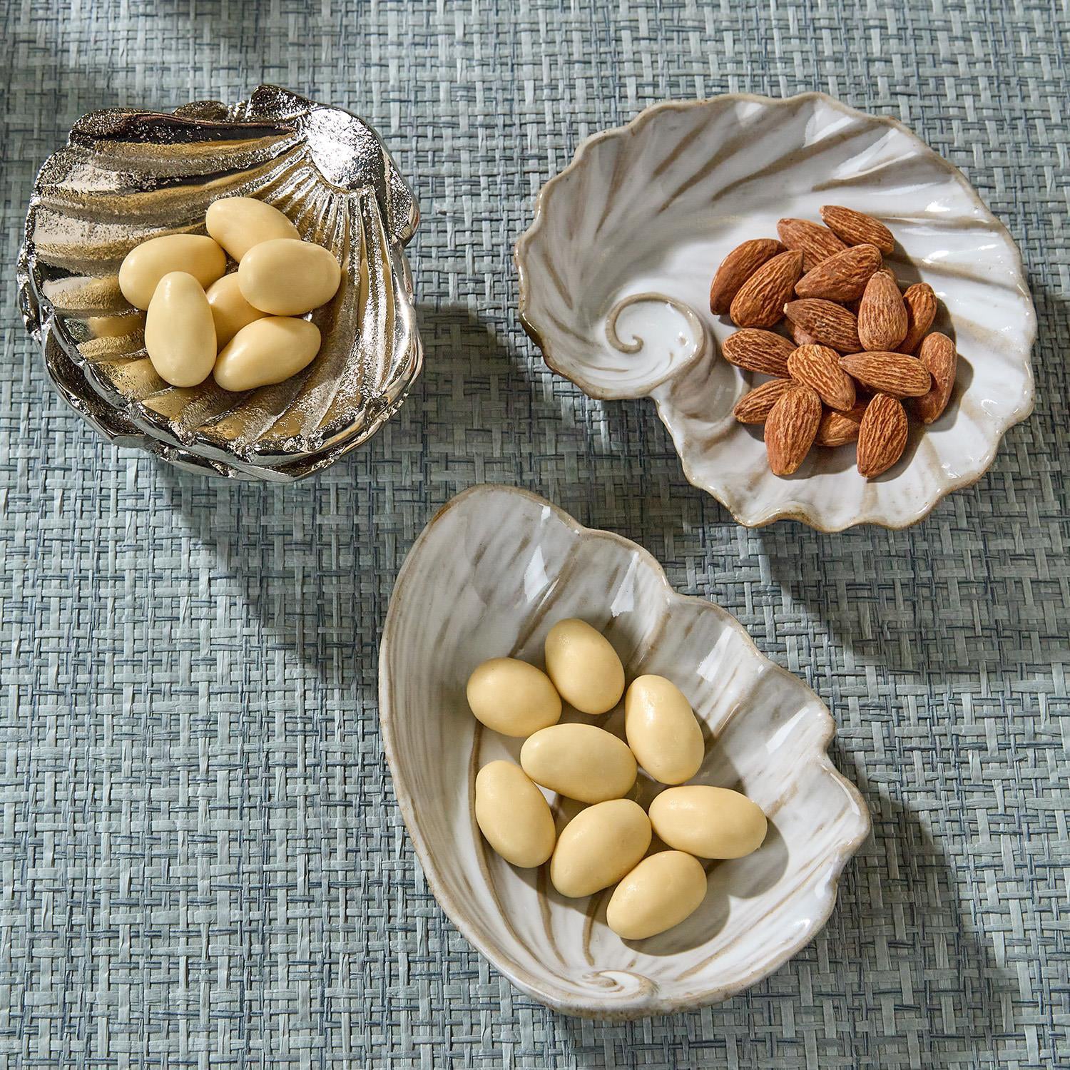 Silver Shell Tidbit Dish Set of 3