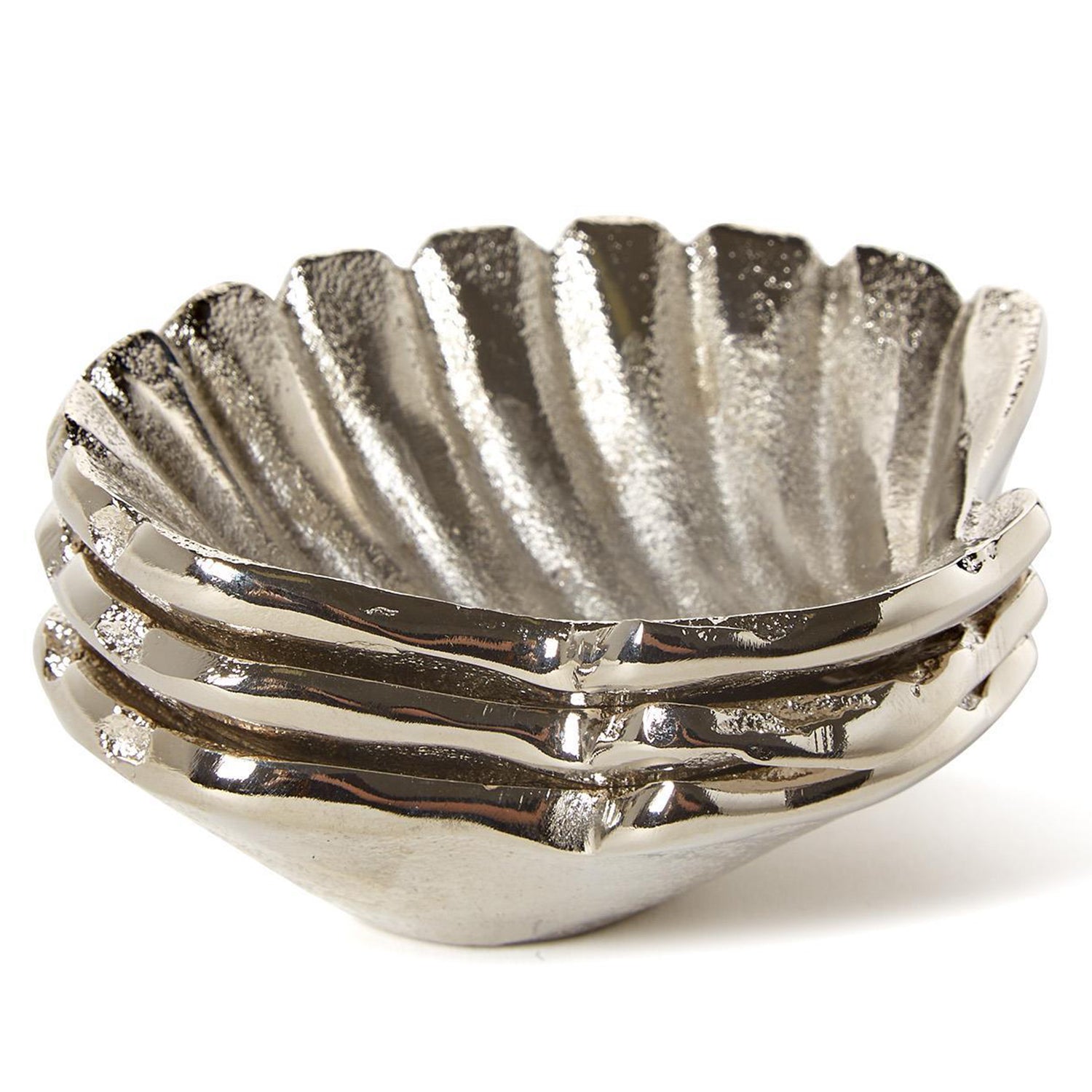 Silver Shell Tidbit Dish Set of 3