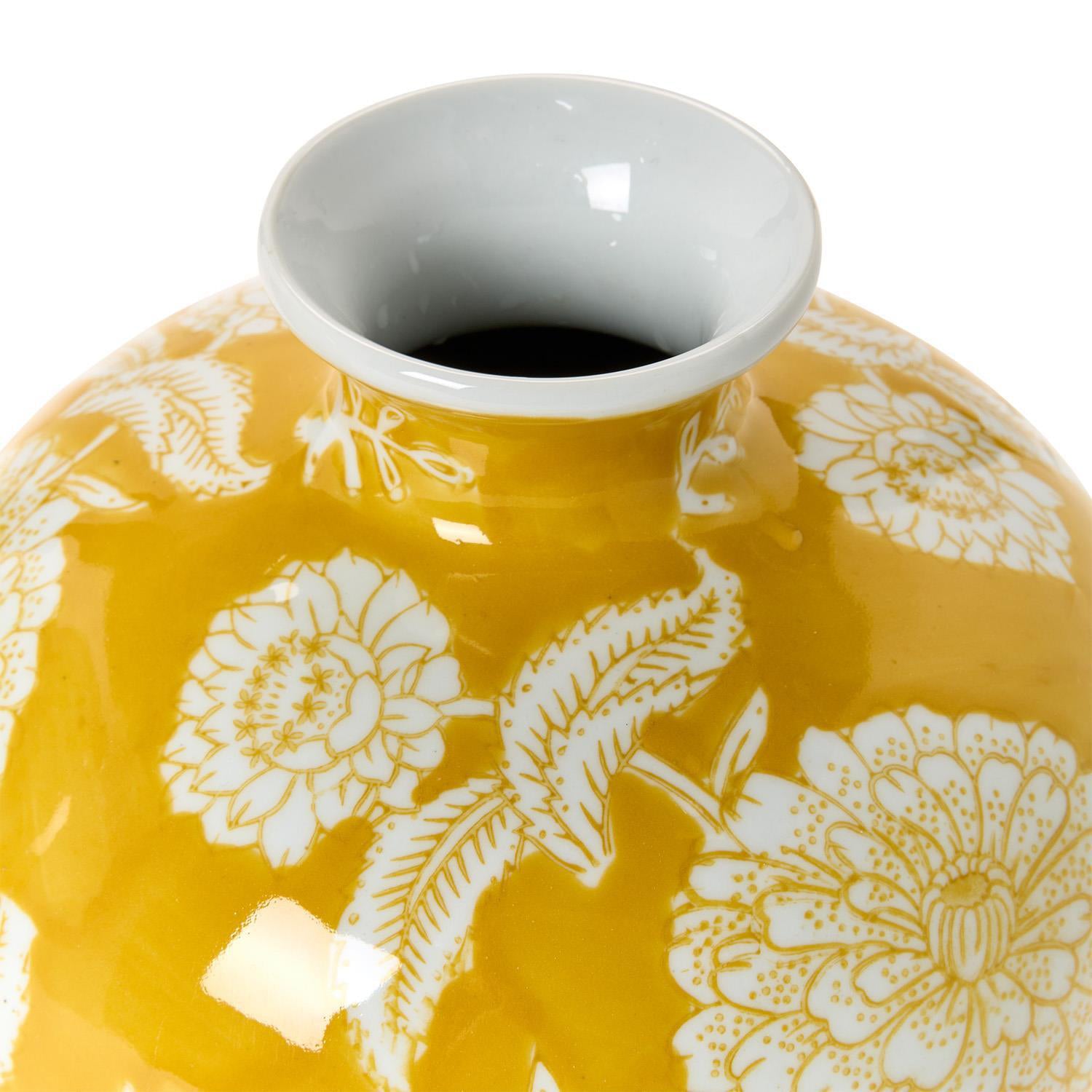 Yellow Floral Vase Set of 2