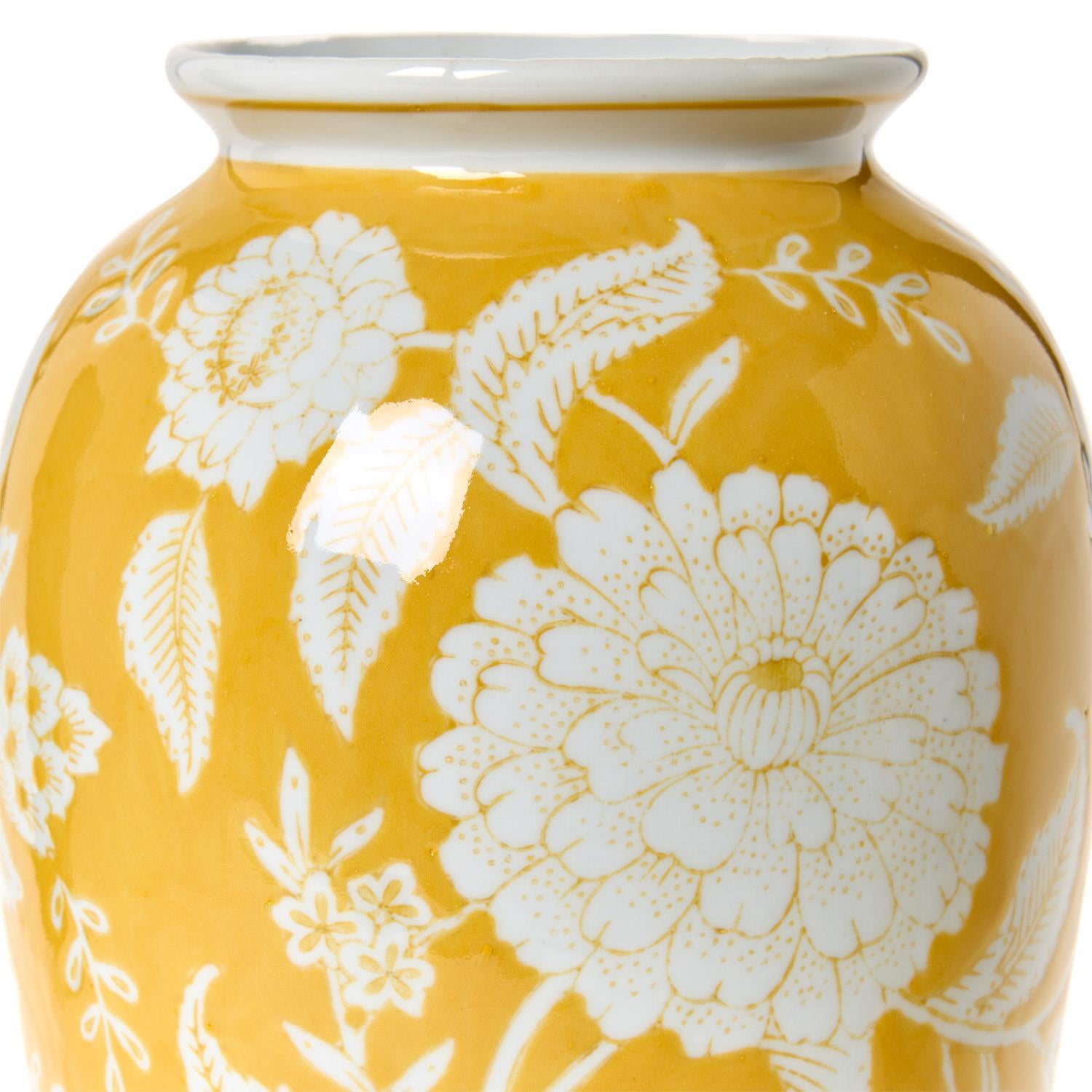 Yellow Floral Vase Set of 2