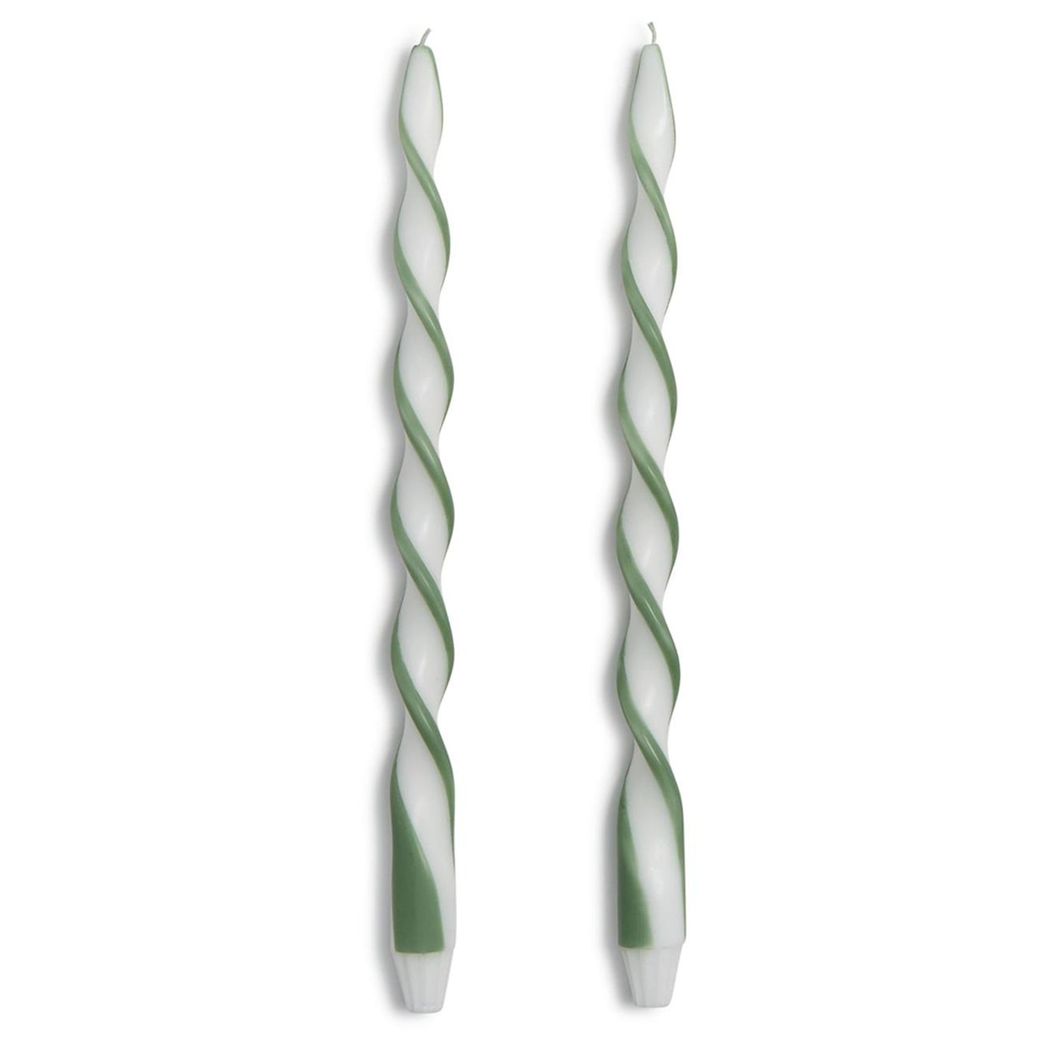 Twist and Glow Green Ribbon Twist Taper Candles in Gift Box Set