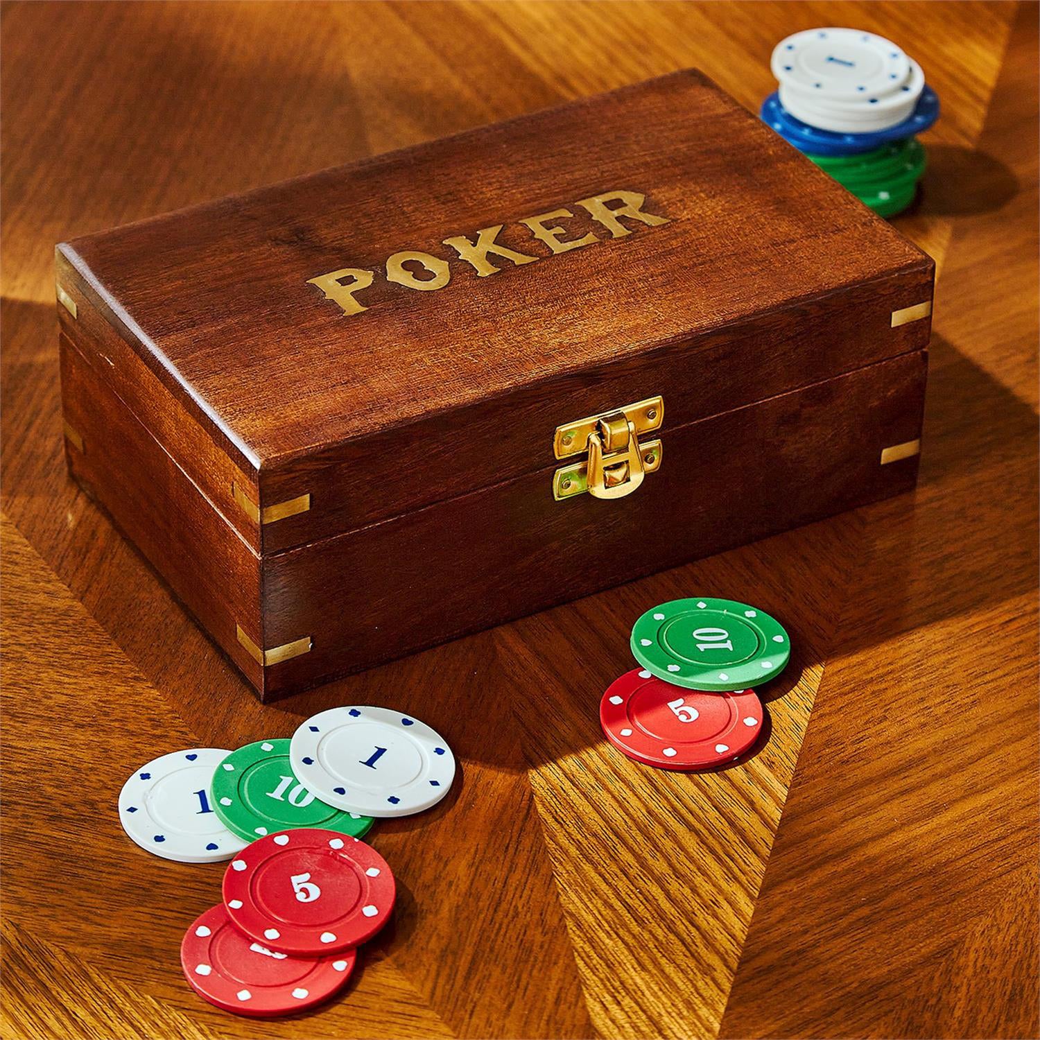 The Turf Club Poker Set in Hand-Crafted Wooden Box