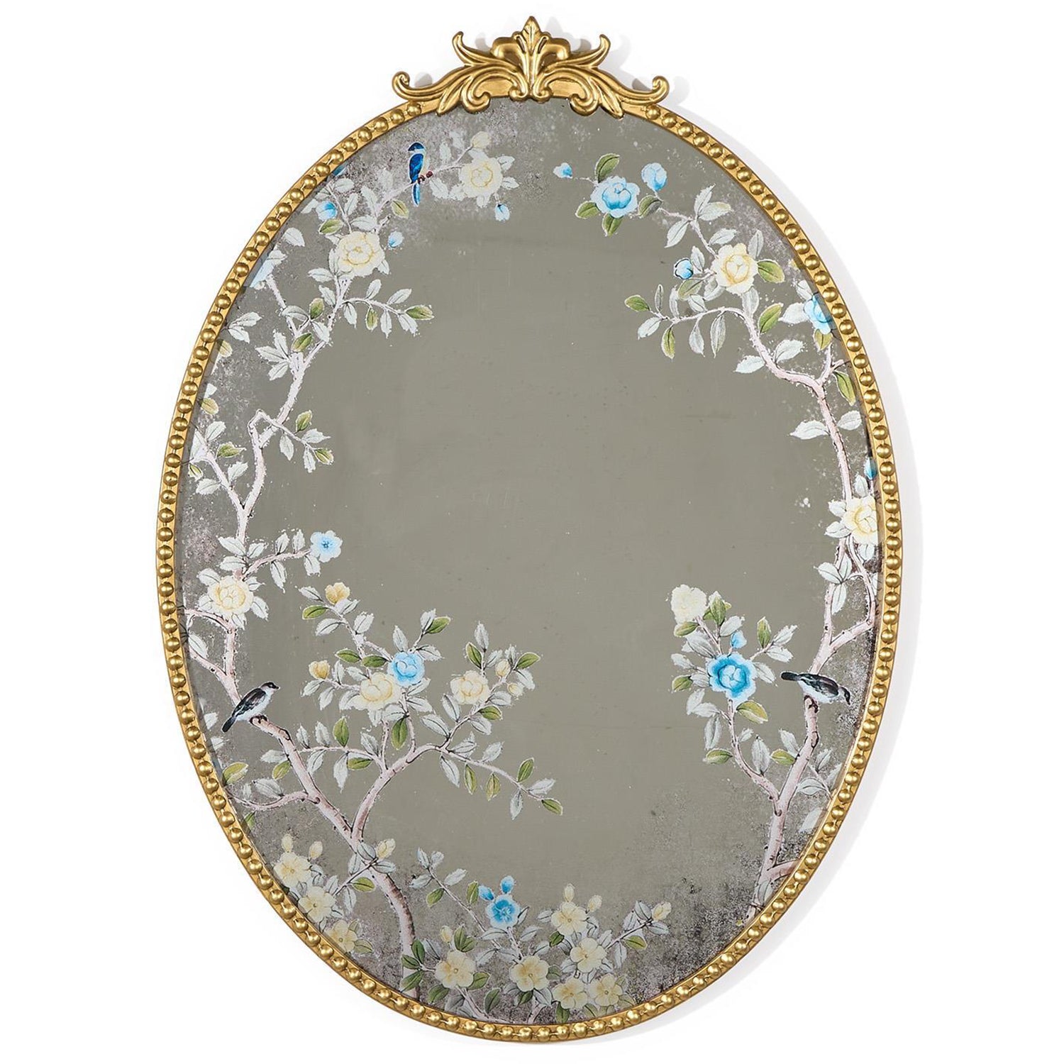 Flora and Fauna Oval Wall Mirror