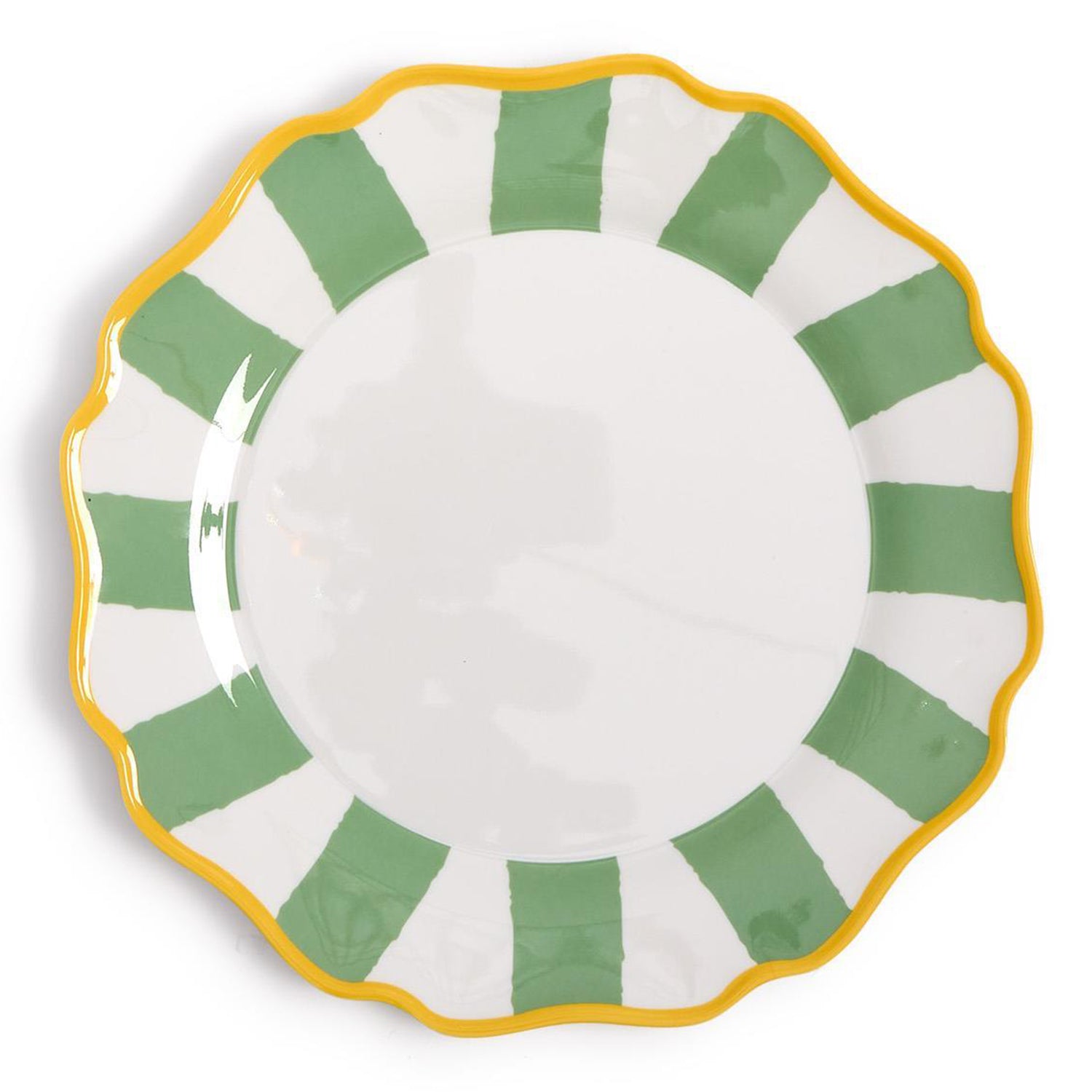 Green Striped Dinner Plate Set of 4