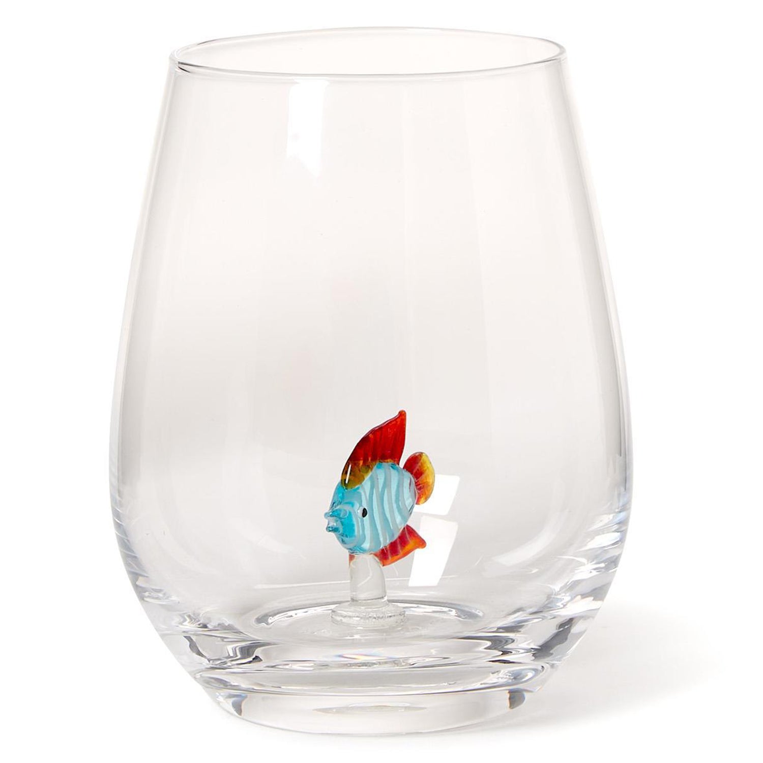 Tropical Fish Stemless Wine Glass Set of 2