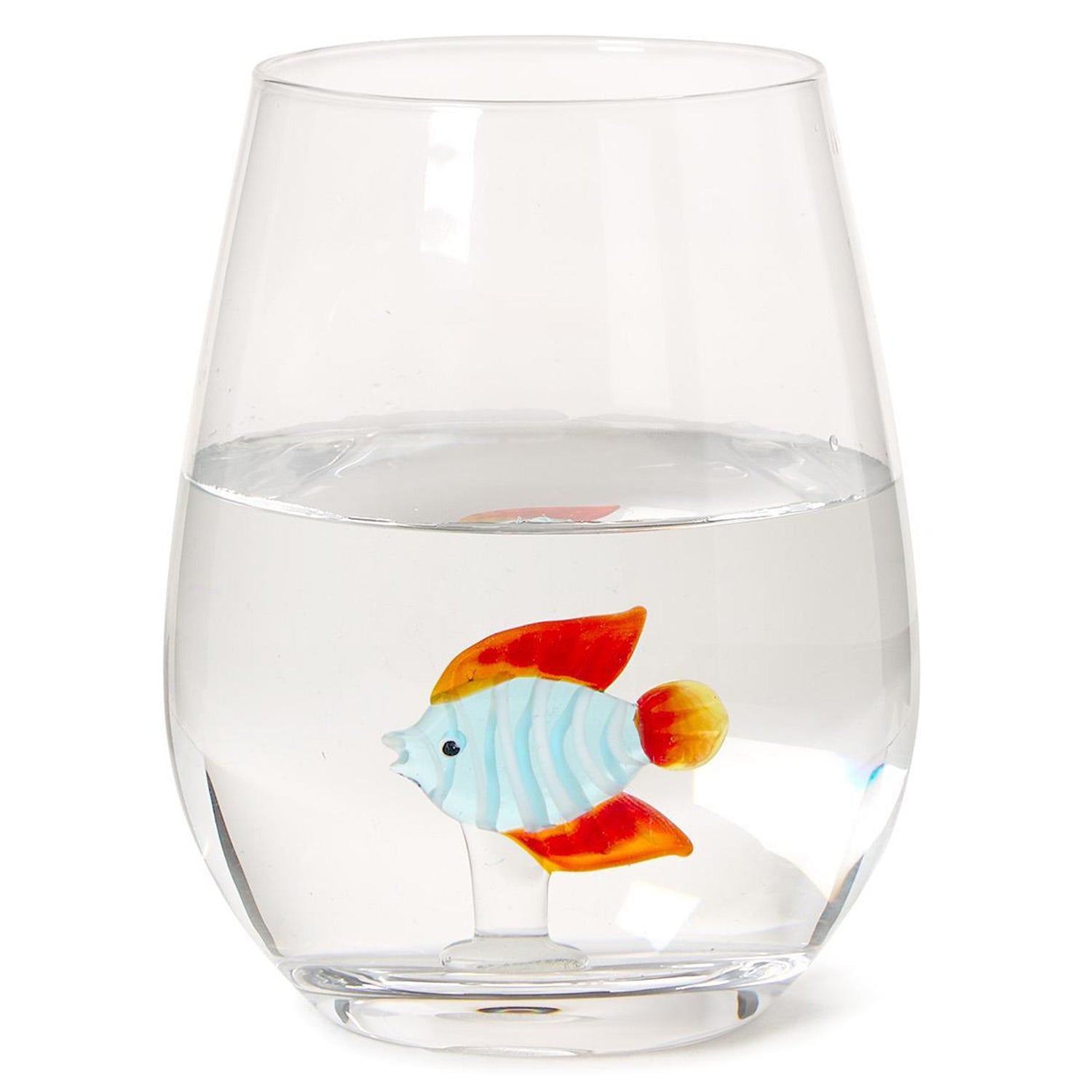 Tropical Fish Stemless Wine Glass Set of 2
