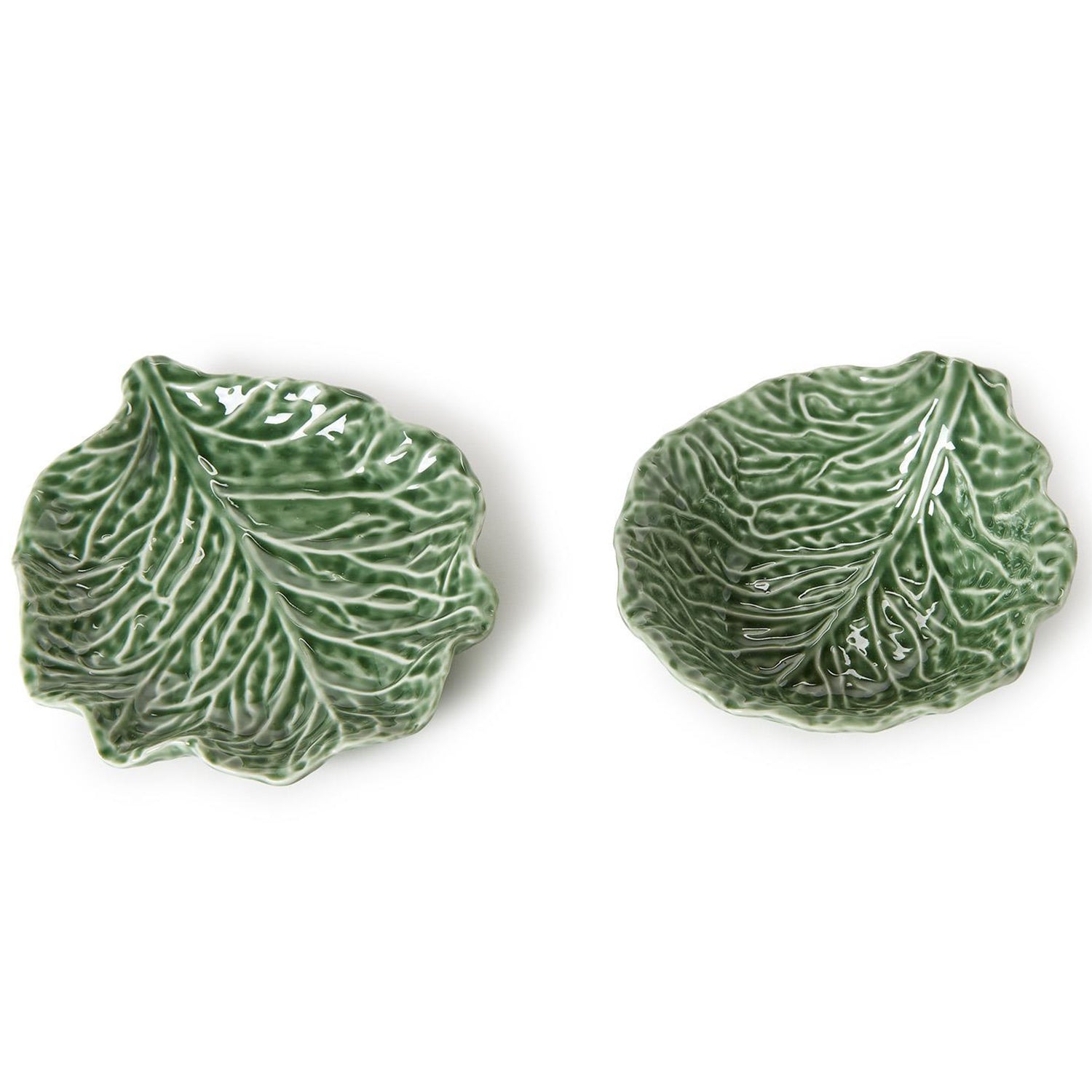 Cruciferous Leaf Textured Bowl and Plate Set of 2