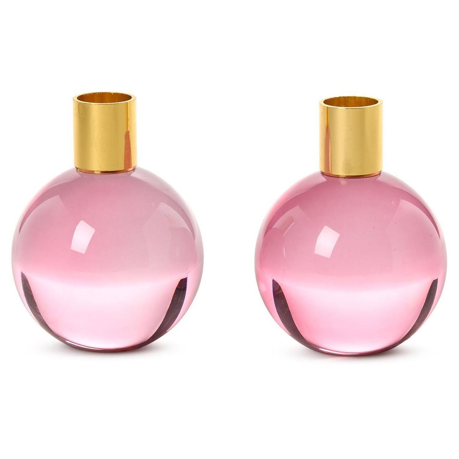 Color Pop Pink Taper Candleholder Set of 2