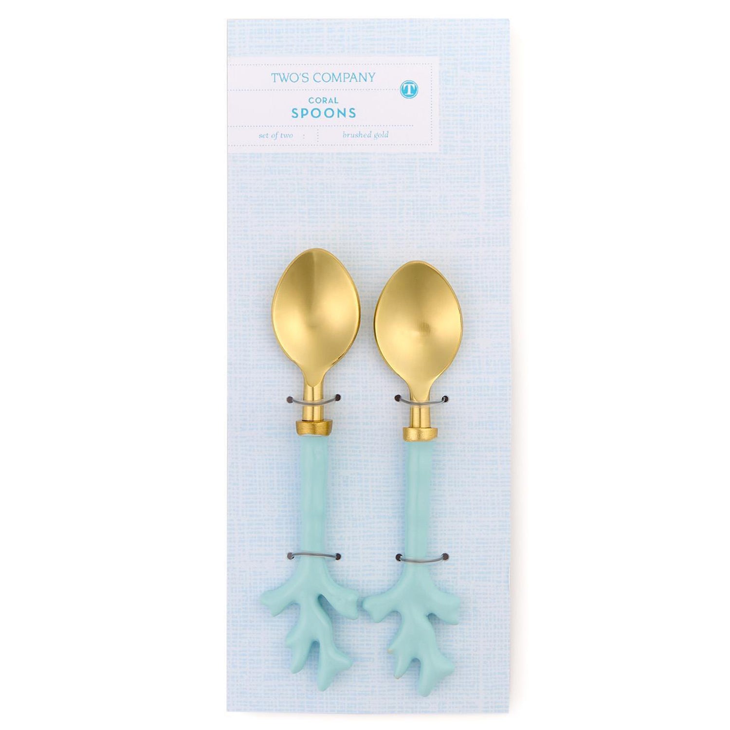 Seafoam Coral Spoons on Gift Card Set of 2