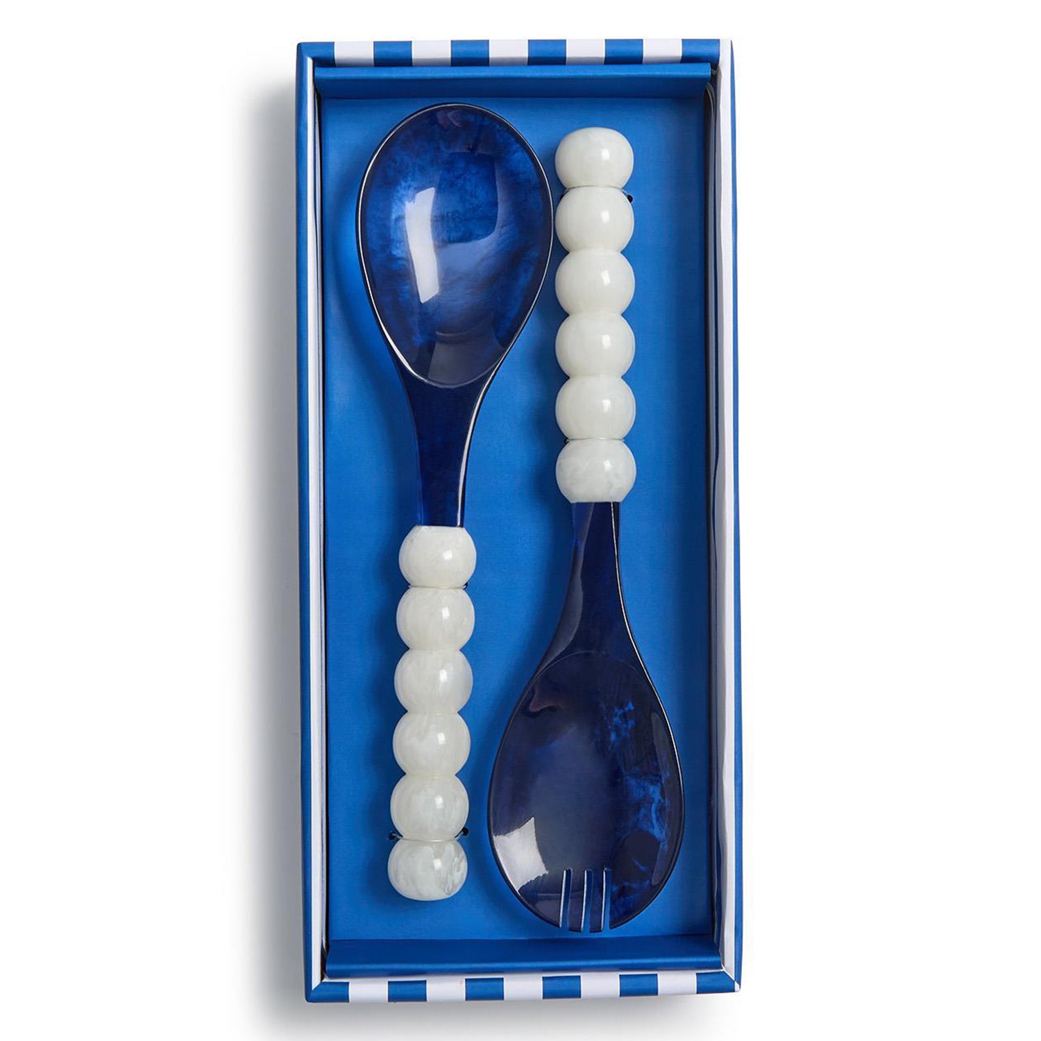 Modern Pop Blue and White Salad Serving Set of 2