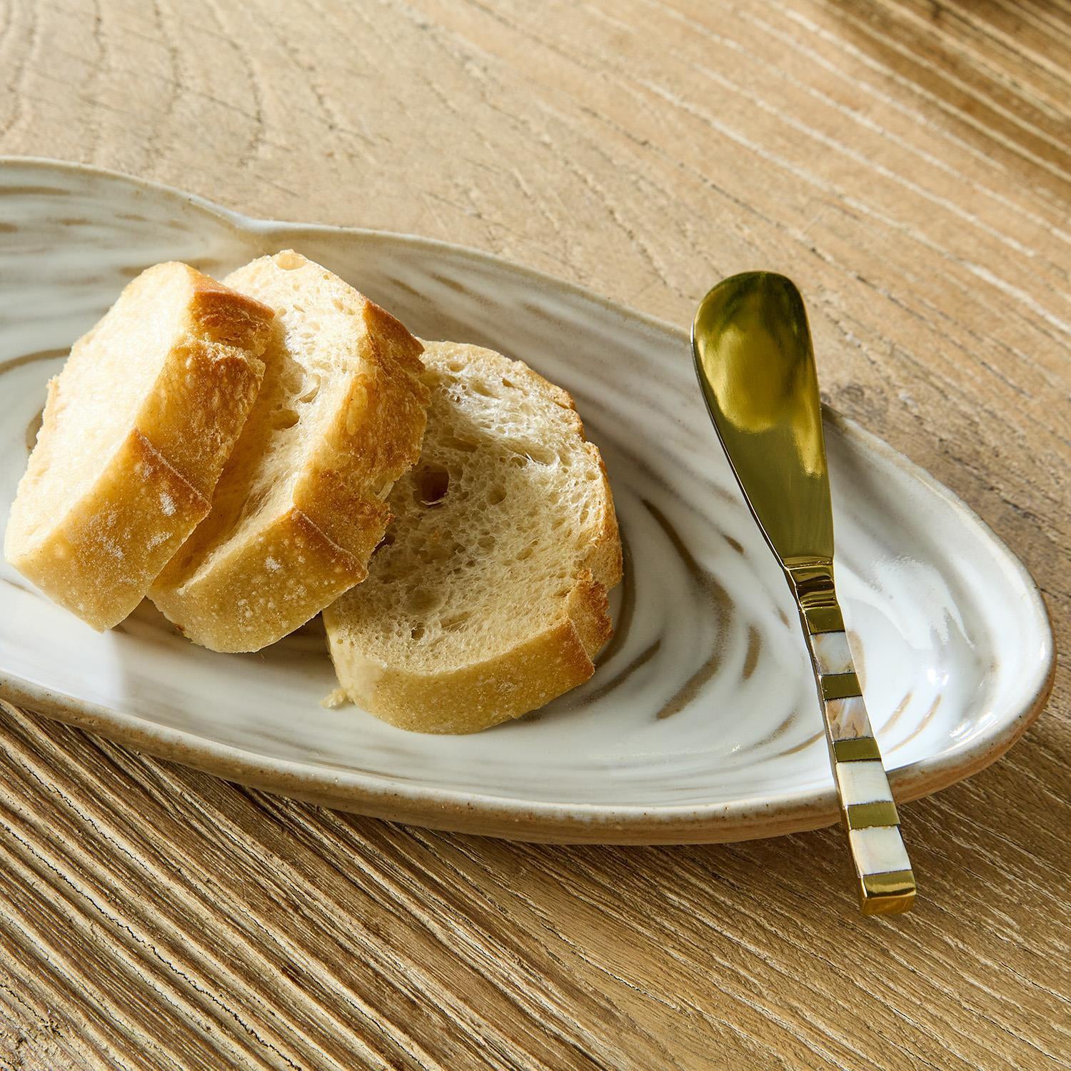 Artisanal Reactive Glaze Shell Tidbit Dish/Tray Set of 2