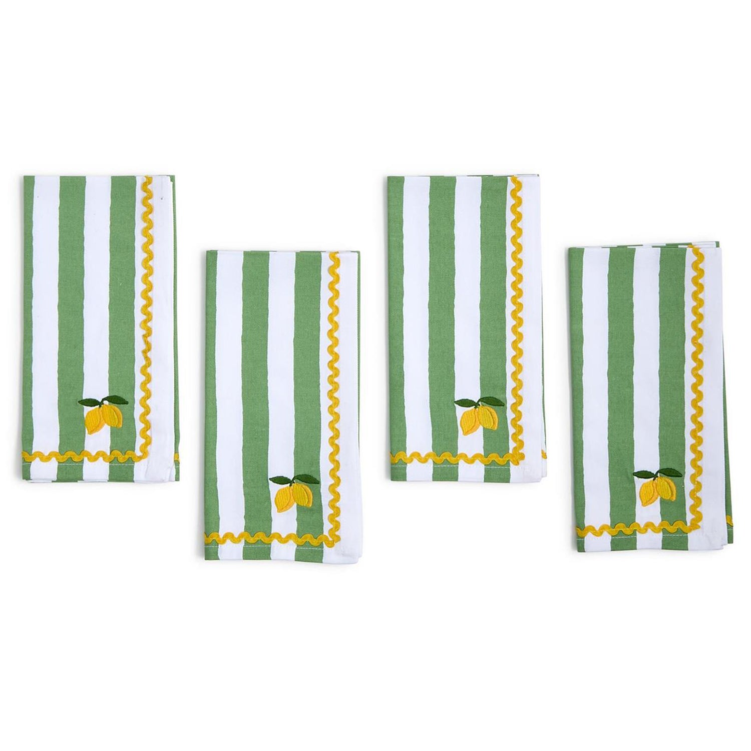 Lemon Embroidered Cloth Dinner Napkin Set of 4