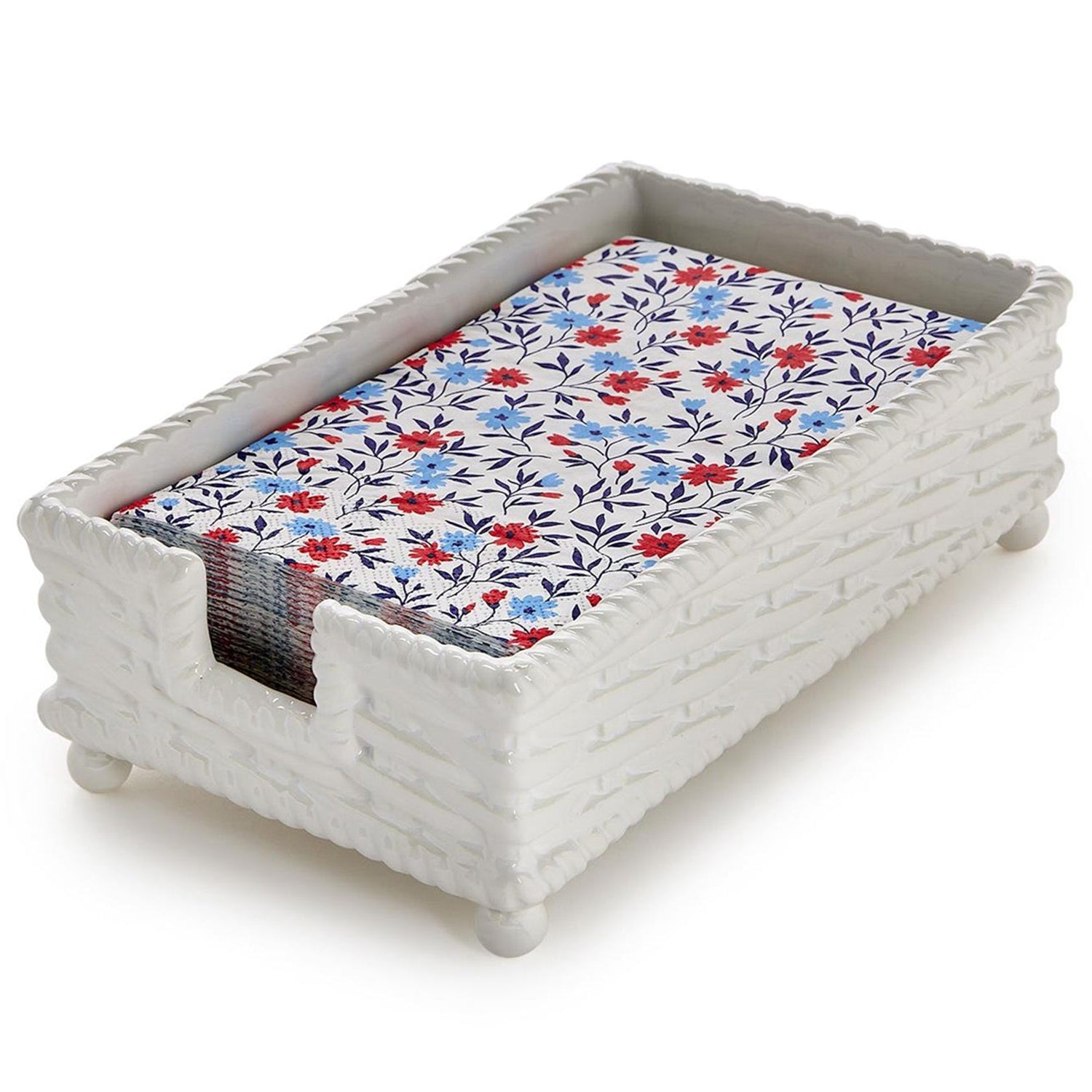 Basketweave Guest Towel/Utensil Napkin Holder