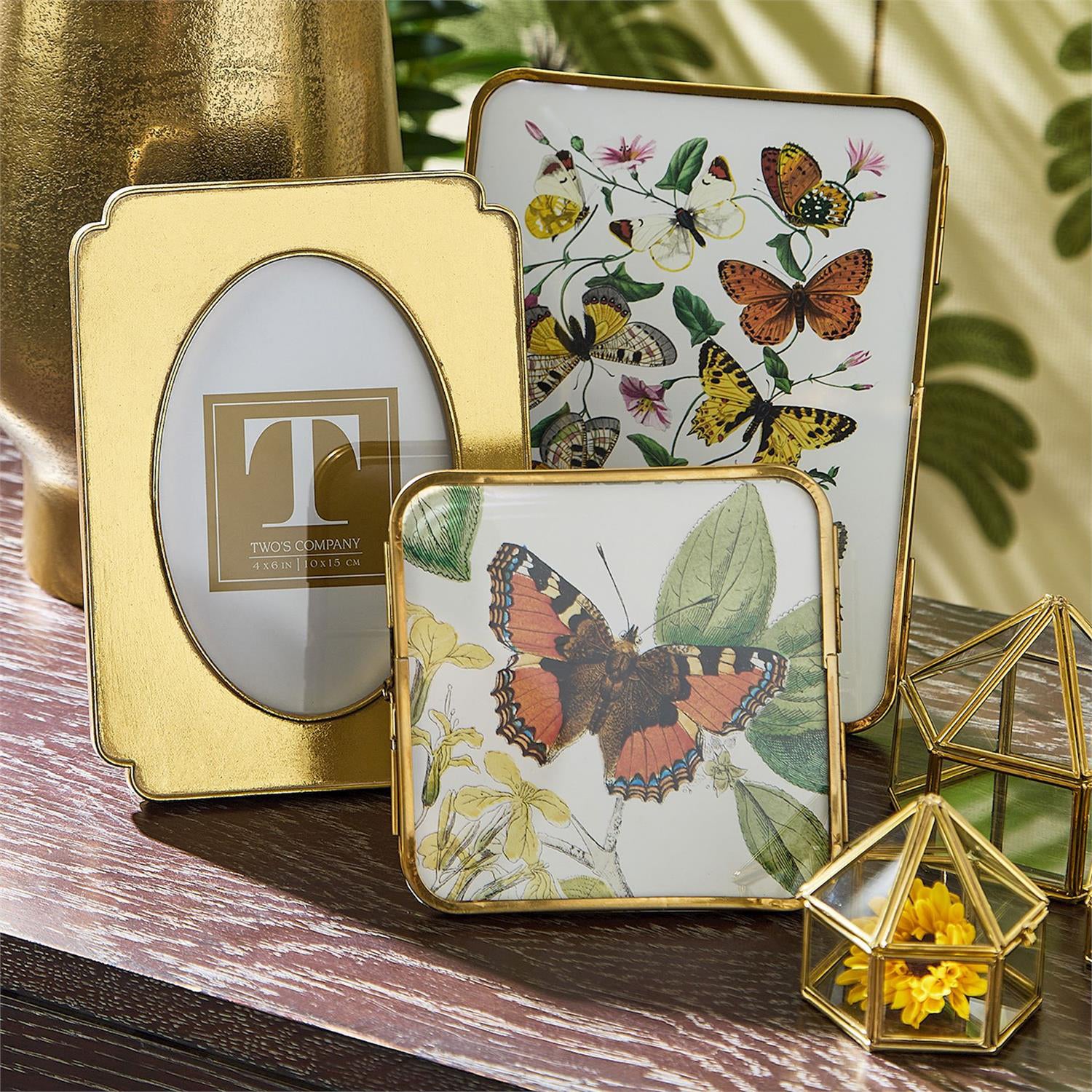 Gold Leaf Photo Frame Set of 2