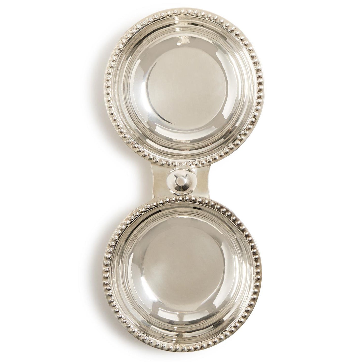 Silver Two Section Tidbit/Condiment Serving Dish with Pole Handle