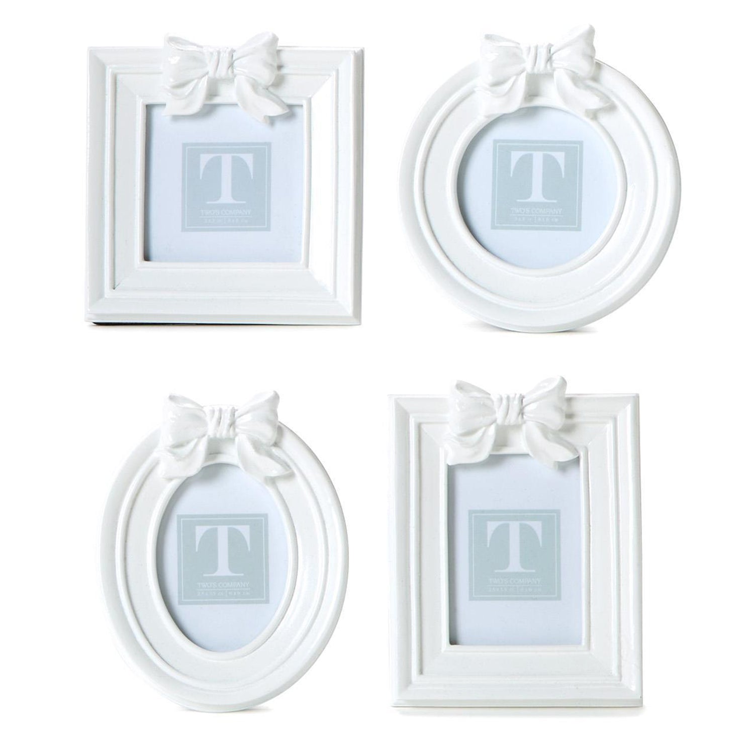 White Bow Photo Frame Set of 4