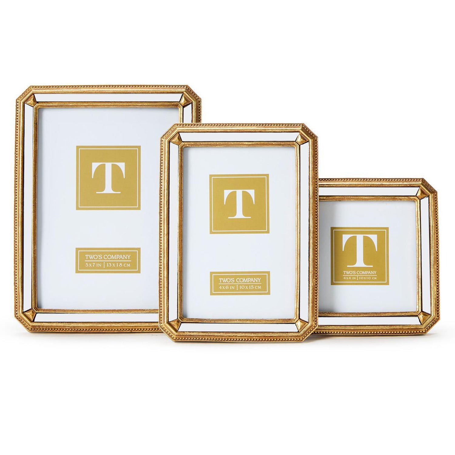 Beveled Mirror Photo Frame Set of 3
