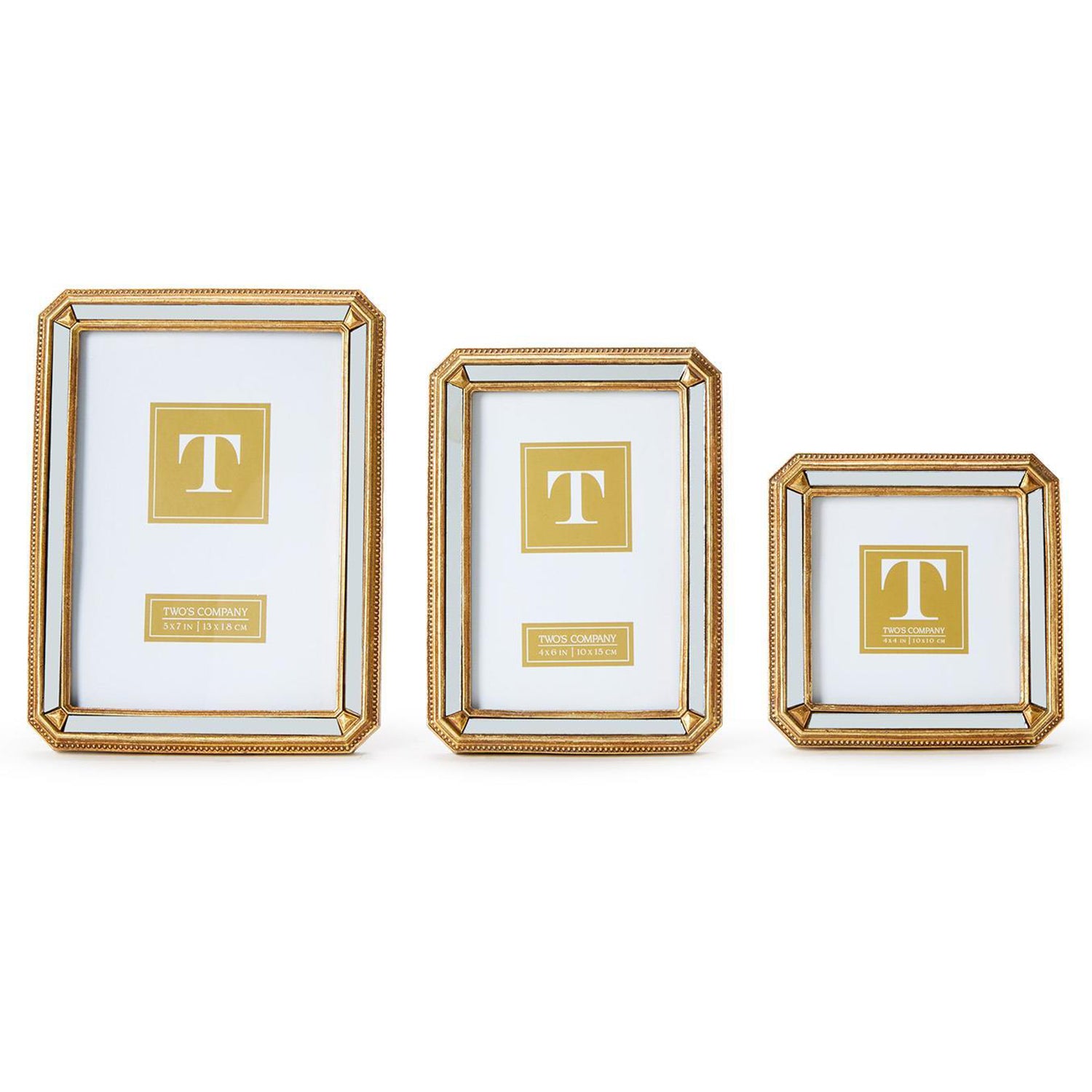 Beveled Mirror Photo Frame Set of 3