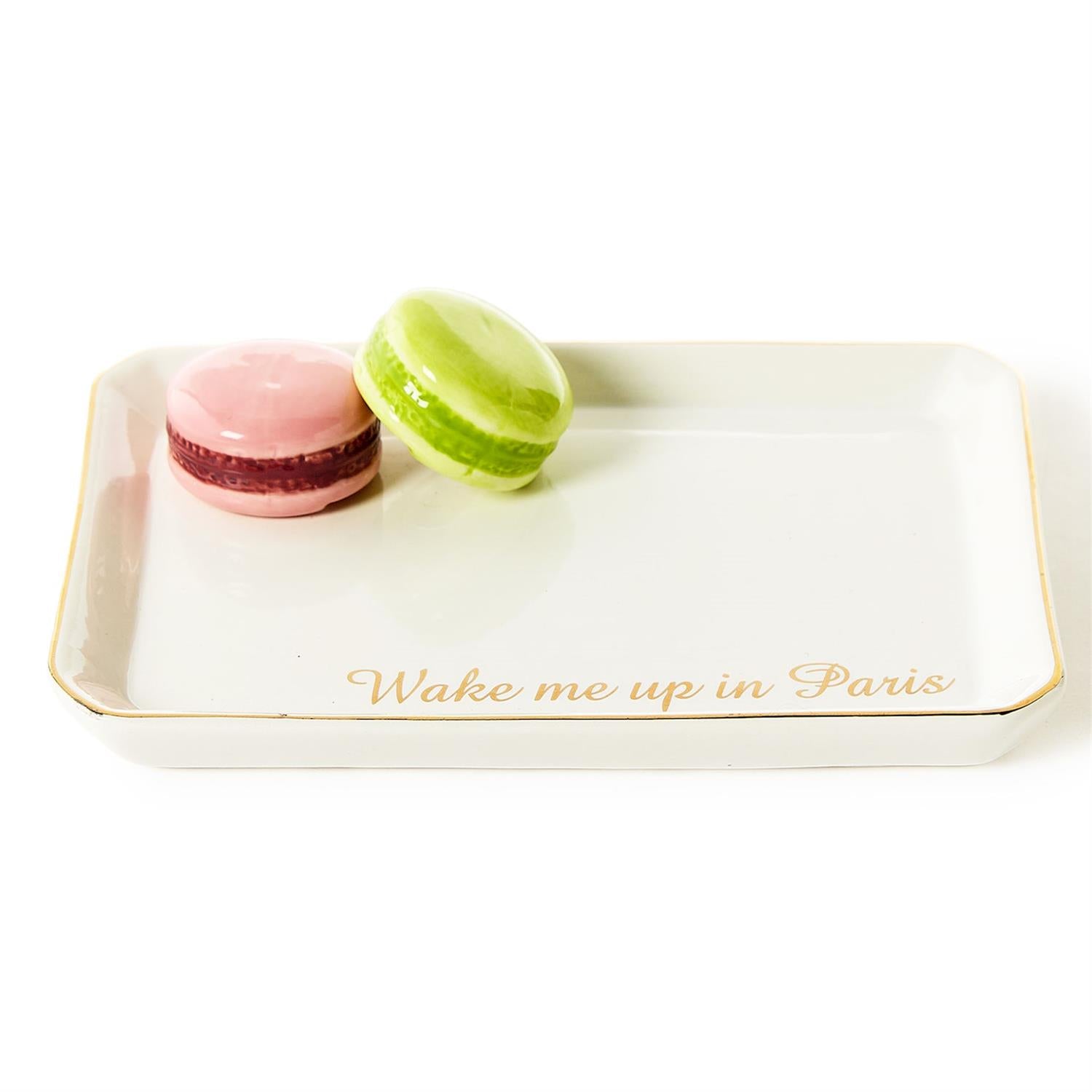 Macaron Icon Trinket Tray with Saying in Gift Box