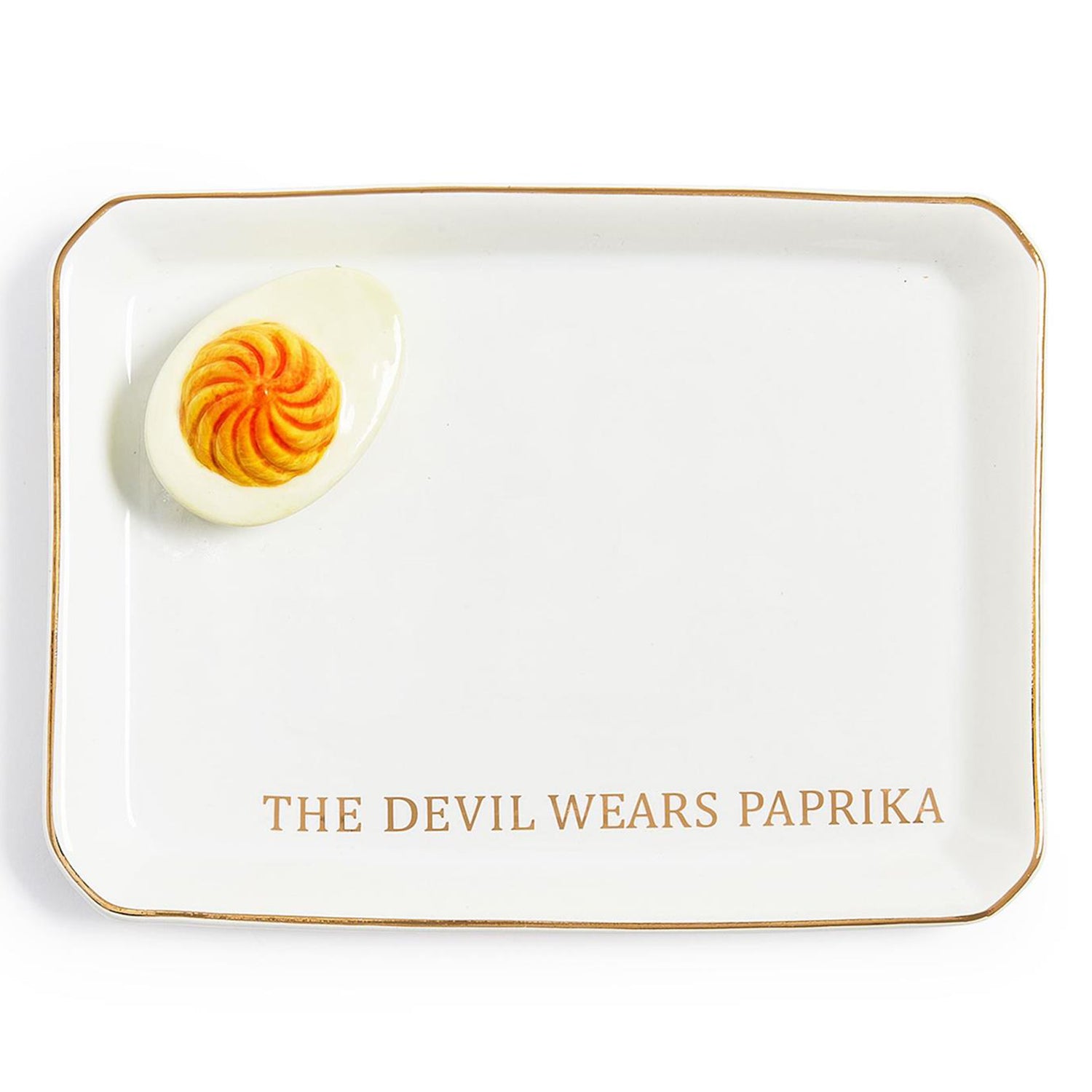 Deviled Egg Icon Trinket Tray with Saying in Gift Box