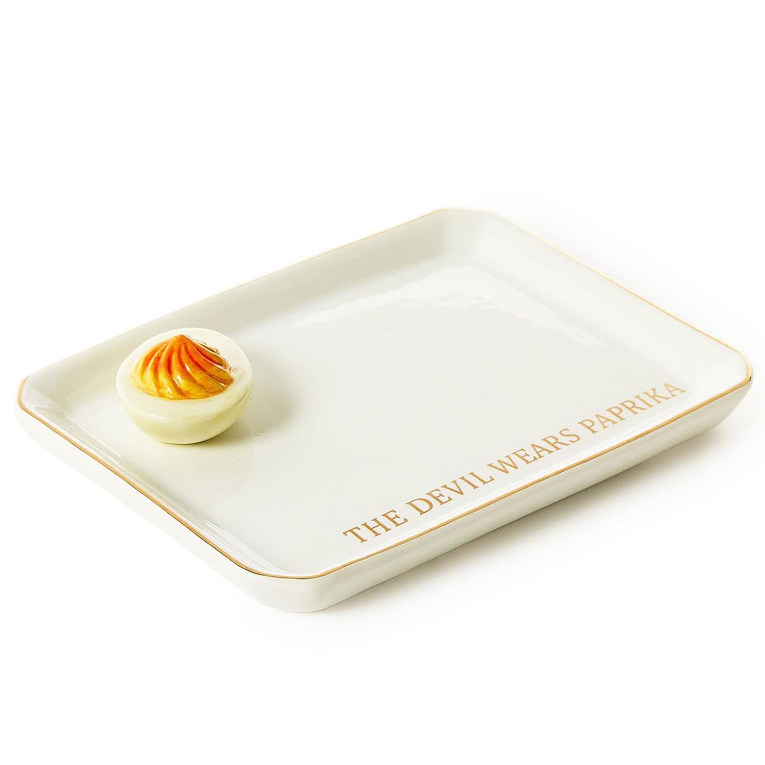 Deviled Egg Icon Trinket Tray with Saying in Gift Box