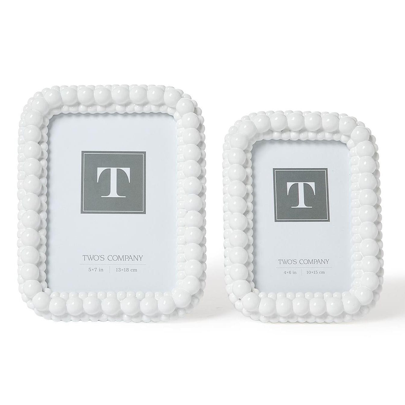 Hobnail White Double Photo Frame Set of 2