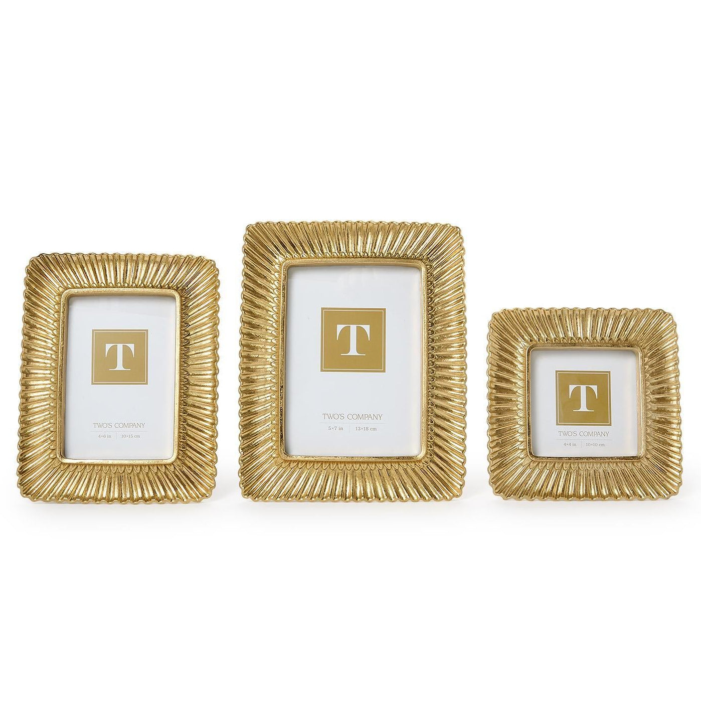 Sculpted Scalloped Plume Gold Photo Frame Set of 3