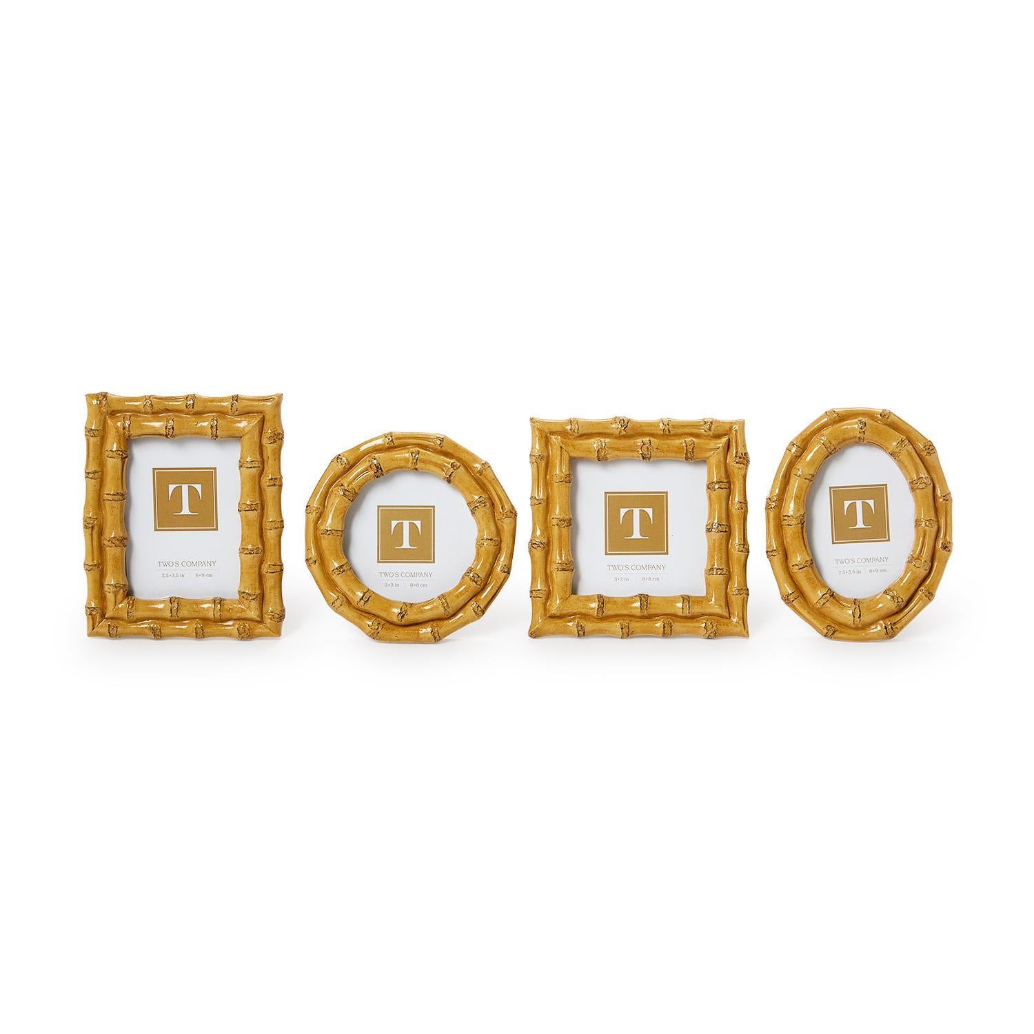 Blonde Faux Bamboo Photo Frame Set of 4