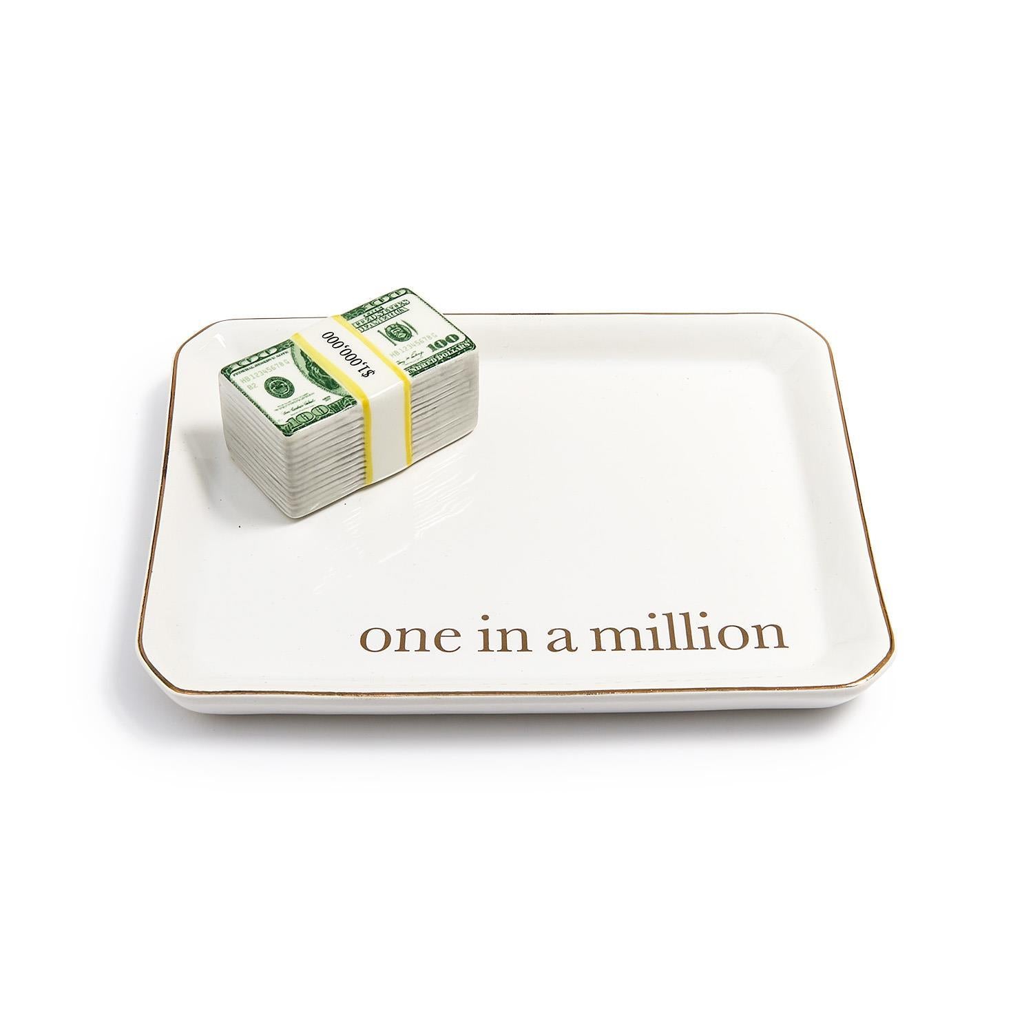 One in a Million Iconic Trinket/Desk Tray with Saying in Gift Box