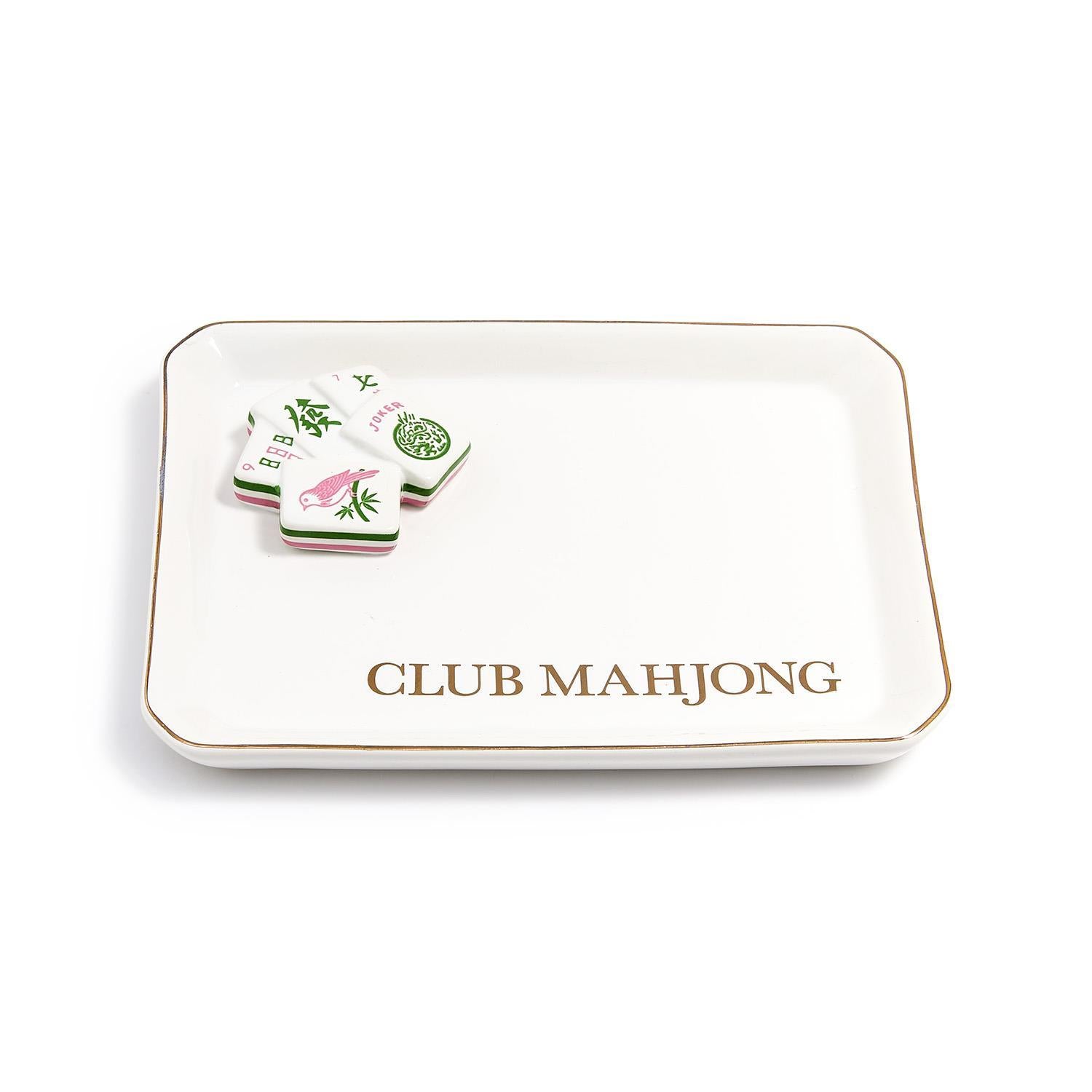 Mahjong Iconic Trinket/Desk Tray with Saying in Gift Box