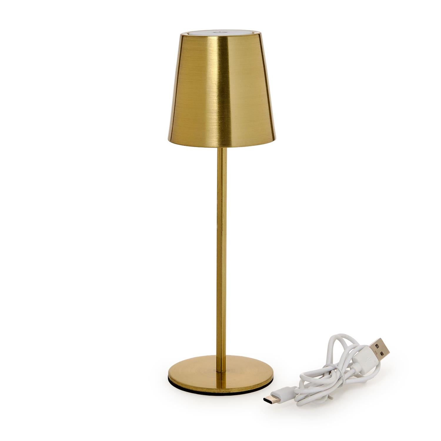 LED Cordless Gold Metallic Mini Table Lamp in Gift Box