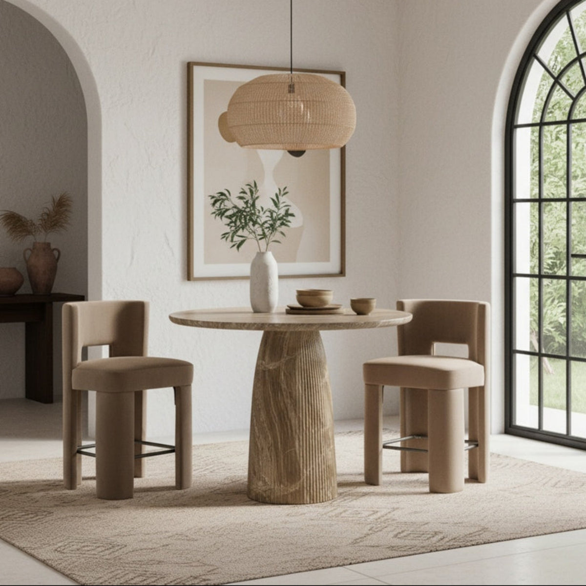 Venosa 36in Beige Concrete Indoor/Outdoor Bar Table