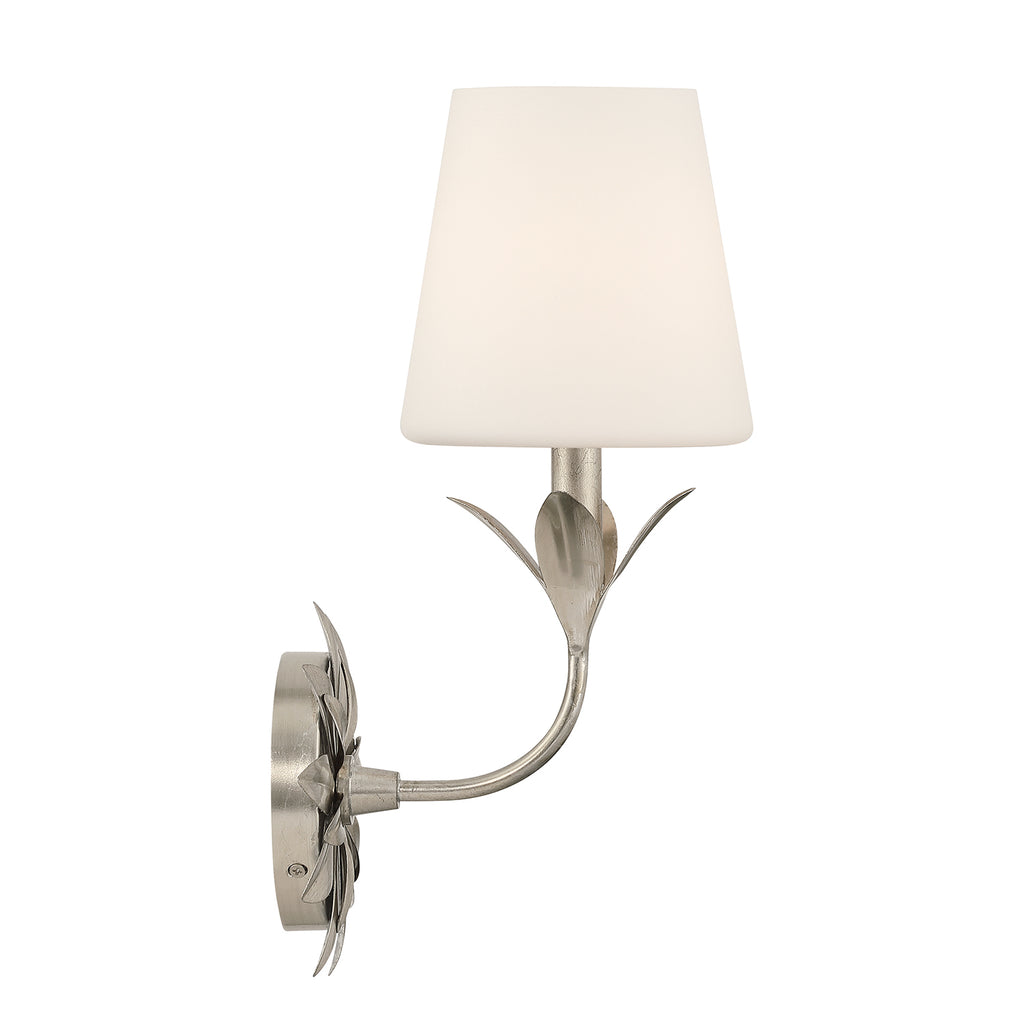 Crystorama Broche 1 Light Antique Silver Sconce