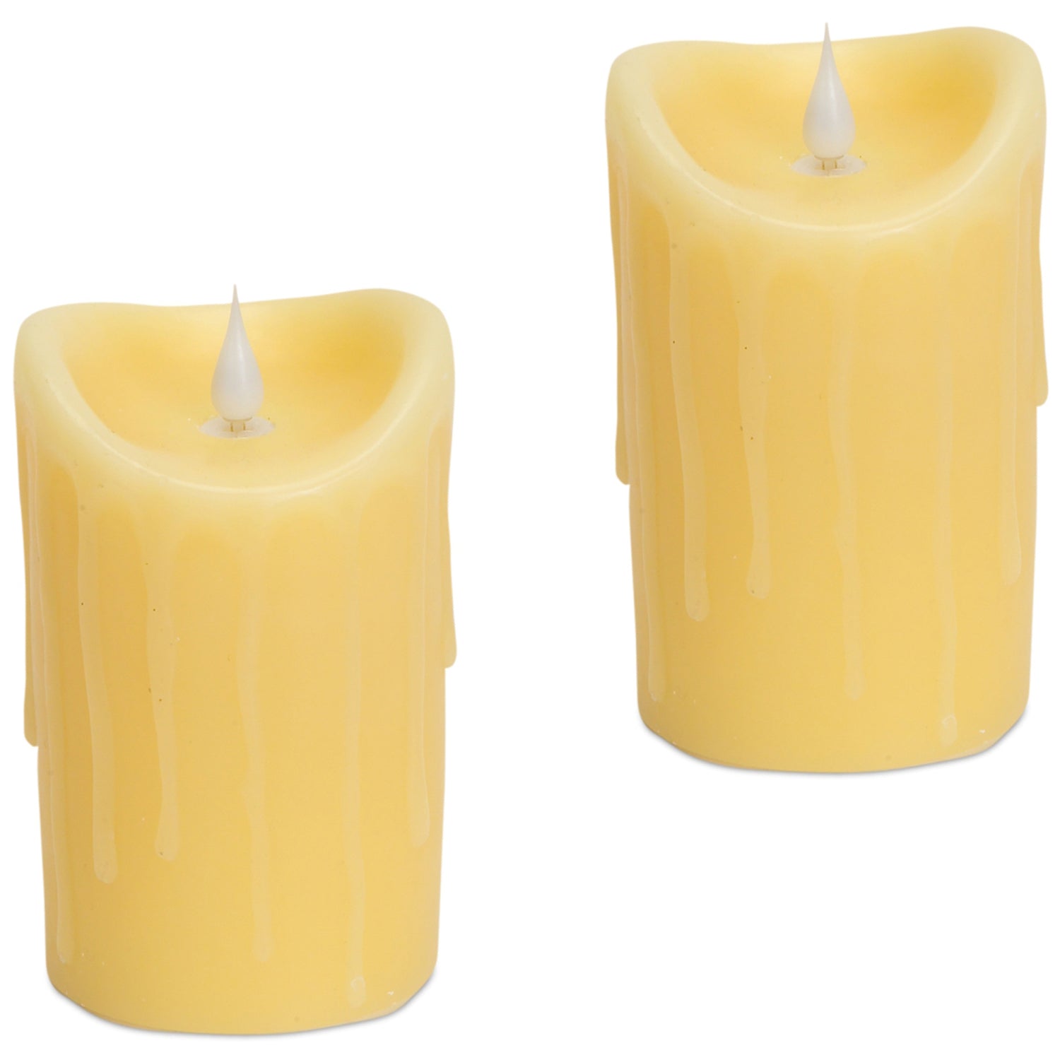 Simplux Designer LED Dripping Candle with Moving Flame and Remote Set of 2