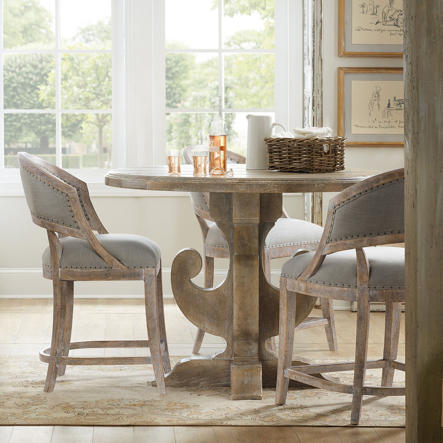 Hooker Furniture Boheme Garnier Barrel Back Counter Stool Set of 2