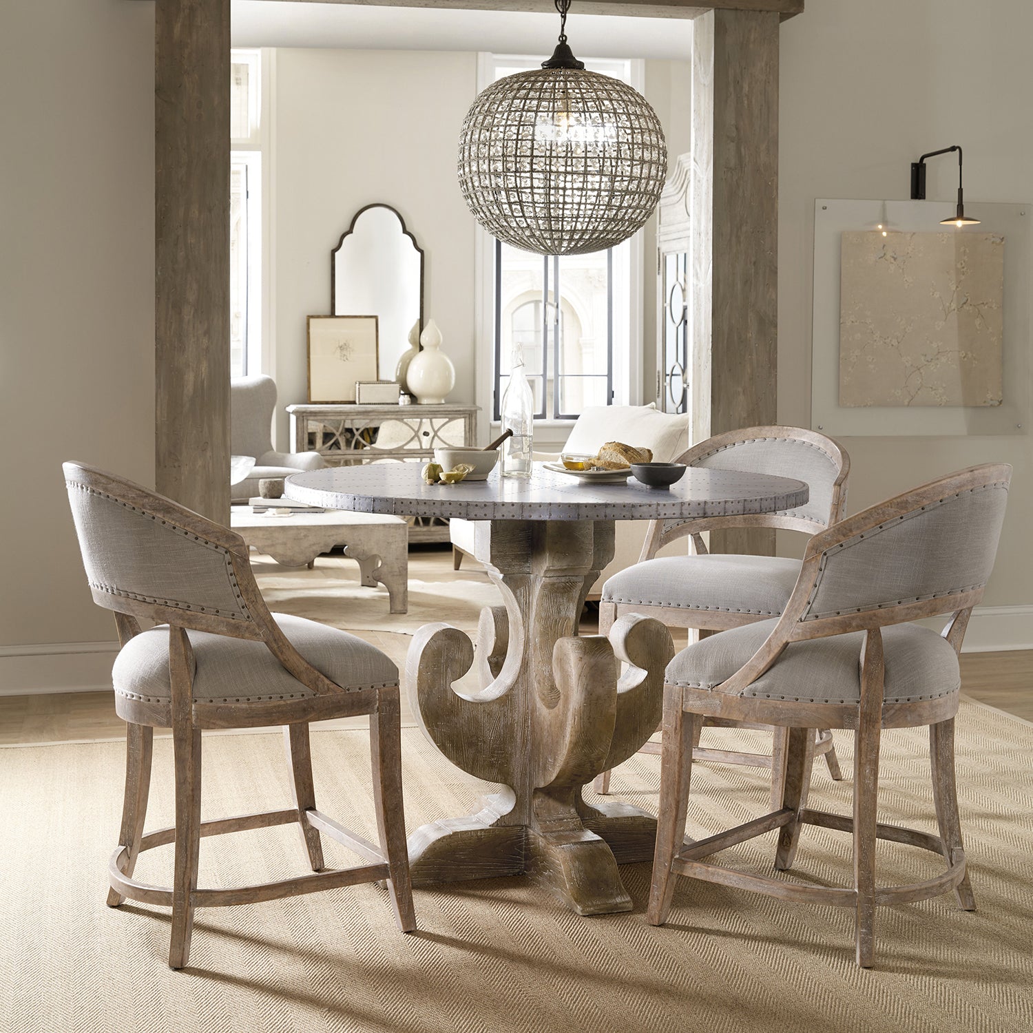 Hooker Furniture Boheme Garnier Barrel Back Counter Stool Set of 2