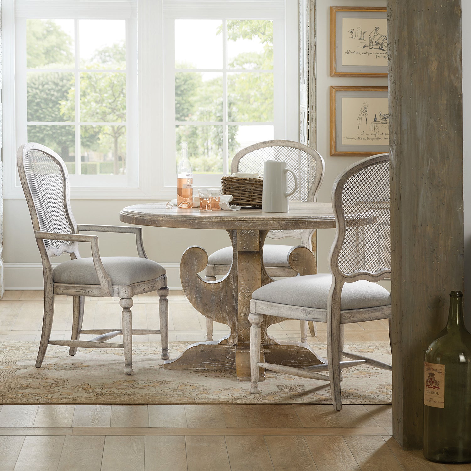 Hooker Furniture Boheme Gaston Metal Back Arm Chair Set of 2 - Final Sale