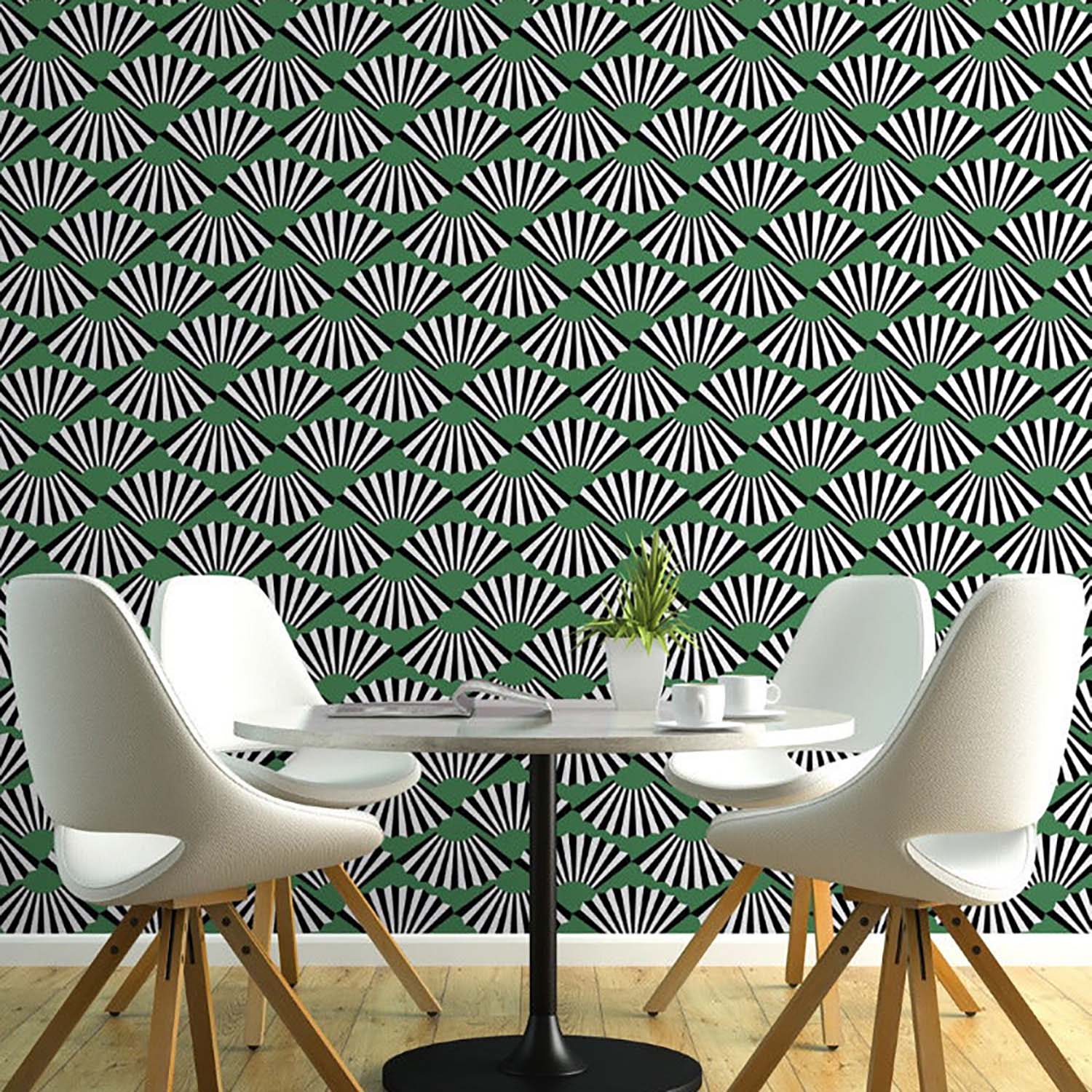 Mitchell Black Fanning Out Wallpaper