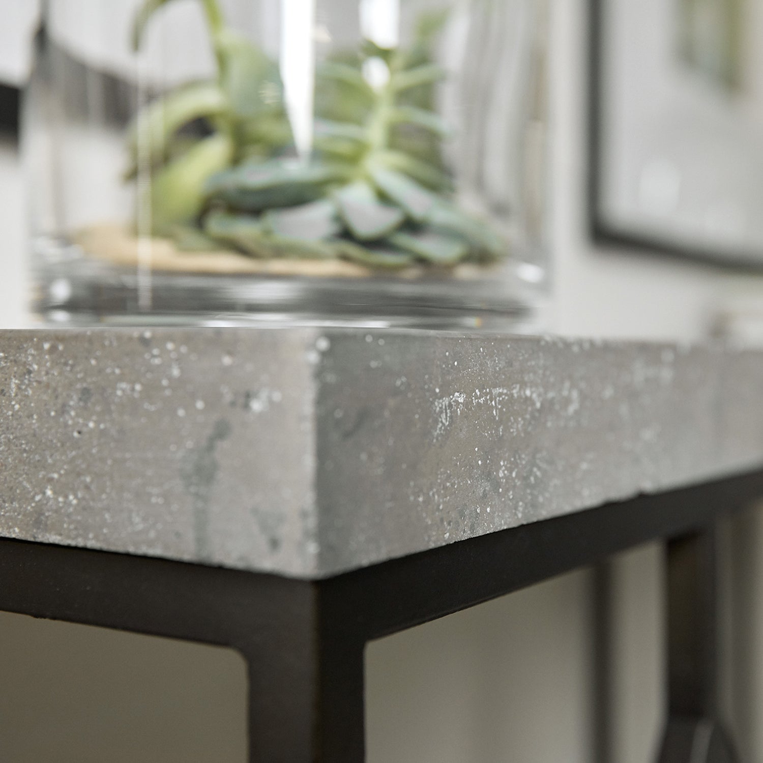 Hooker Furniture Ciao Bella Metal and Faux Concrete Console Table